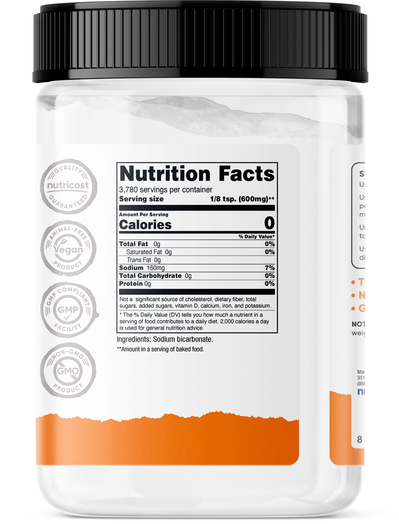 Foto 5 | Bicarbonato De Sodio Nutricost Pantry De 2 27 Kg Para Hornear  Limpiar Y Desodorizar - Venta Internacional.