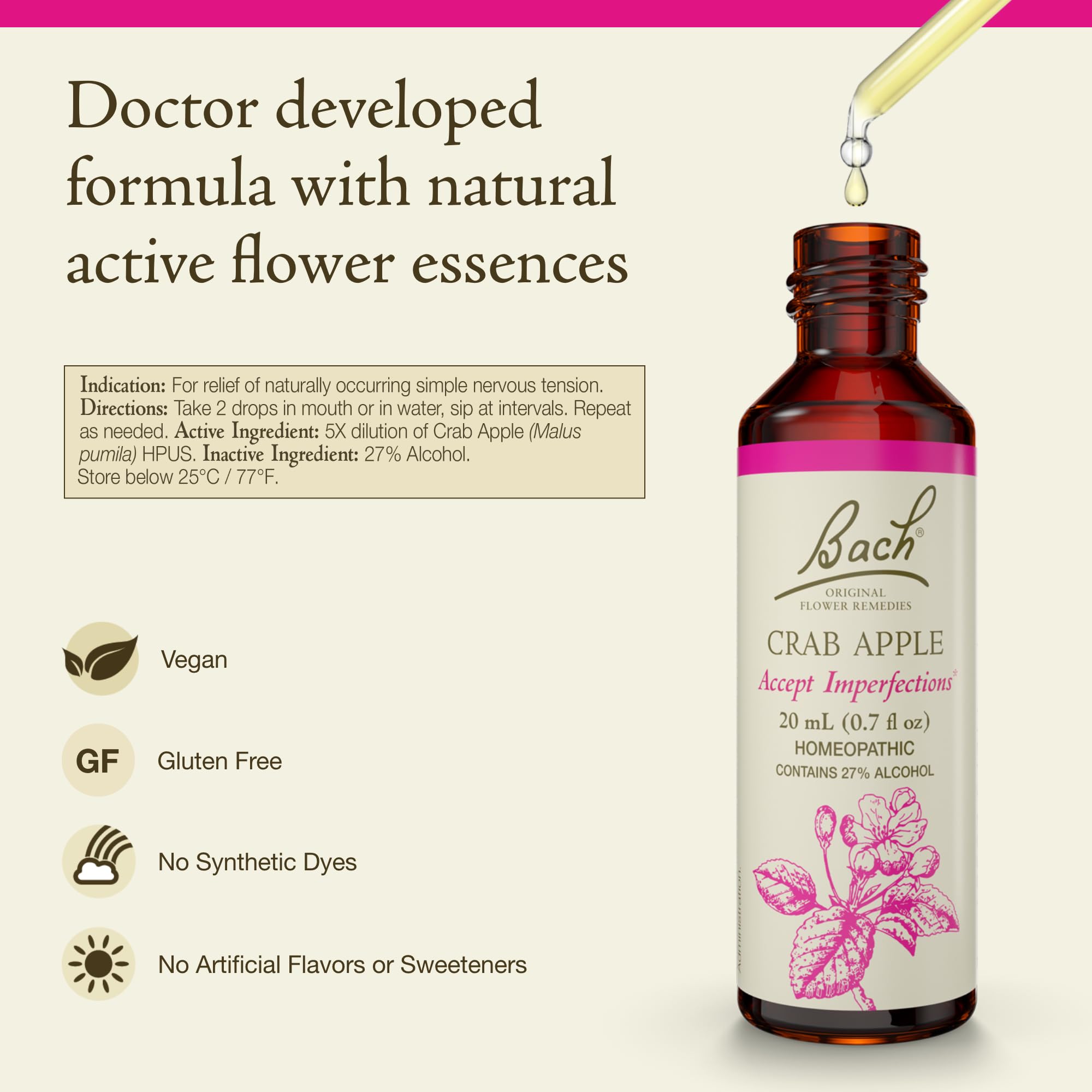 Foto 3 pulgar | Remedios Florales Originales De Flower Essence Bach  Manzana  Cangrejo  20 Ml - Venta Internacional.