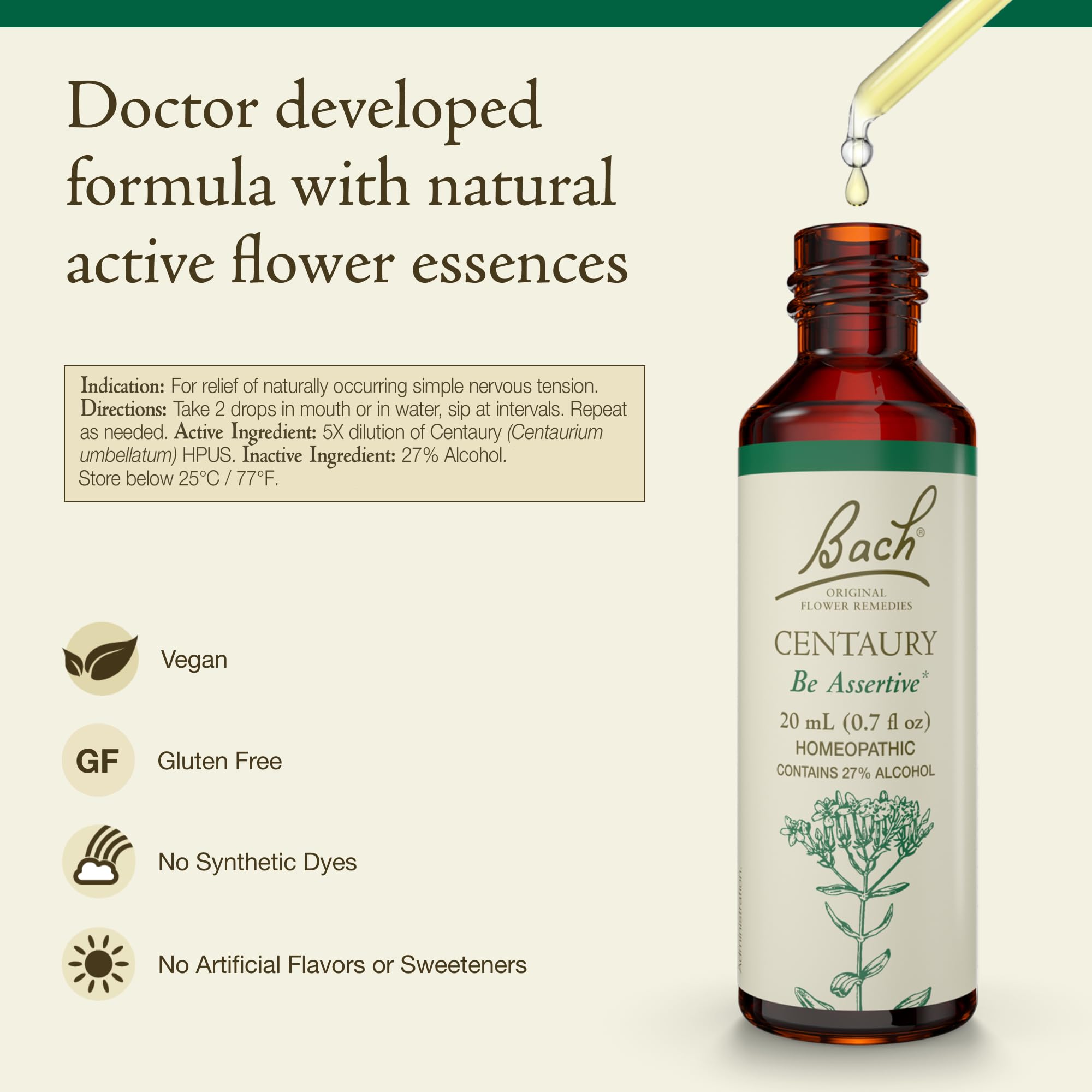 Foto 3 pulgar | Esencia Floral Bach Original Centaury  20 Ml  Vegana  Sin Gluten - Venta Internacional.