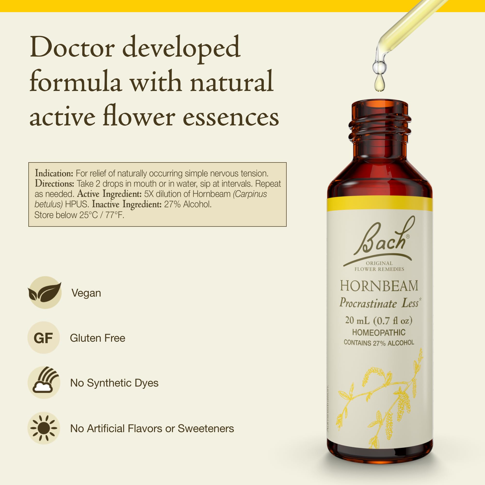 Foto 2 | Flower Essence Bach Original Hornbeam  20 Ml  Vegano  Sin Gluten - Venta Internacional.