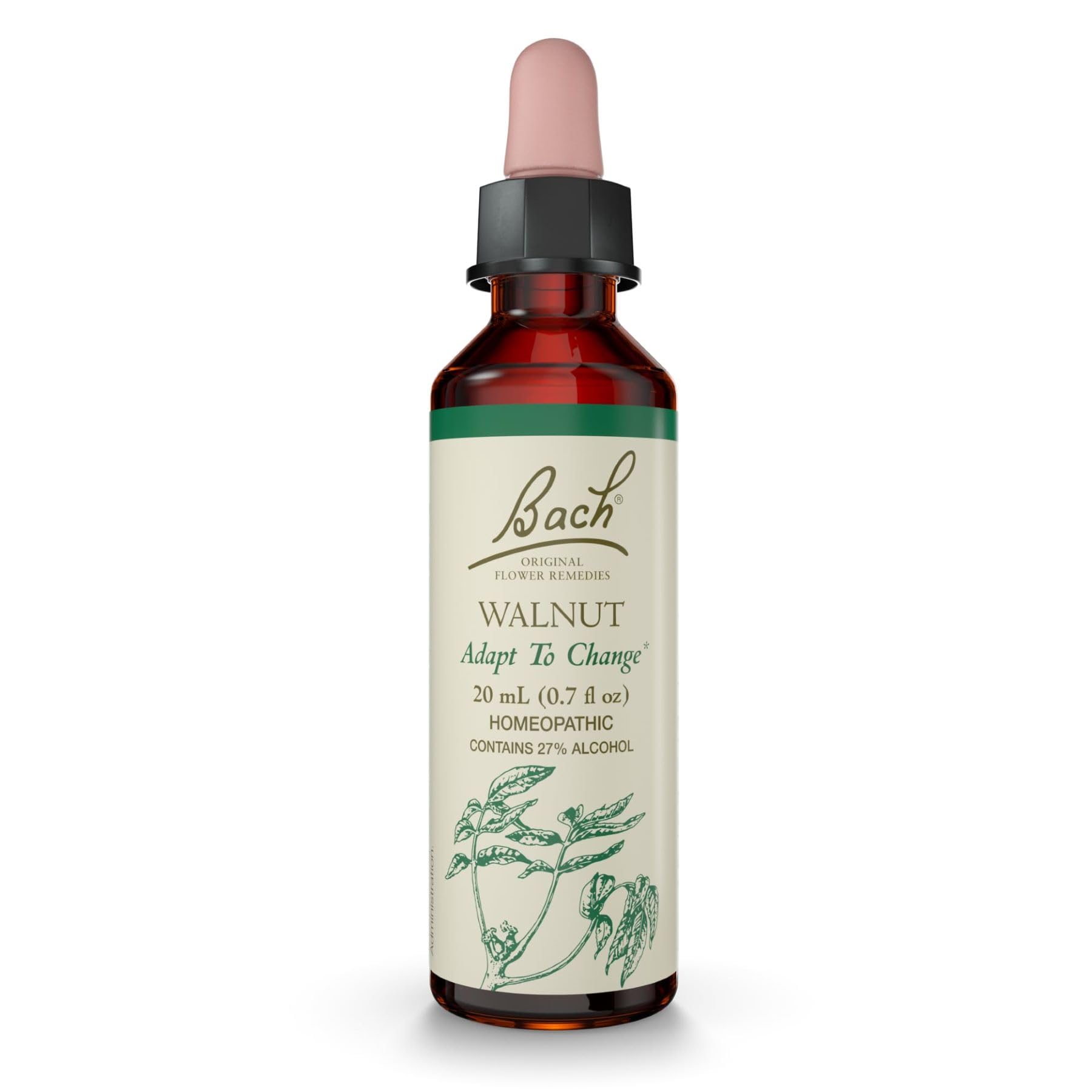 Esencia Floral De Bach  Remedios Florales De Nuez  20 Ml  Vegano - Venta Internacional.