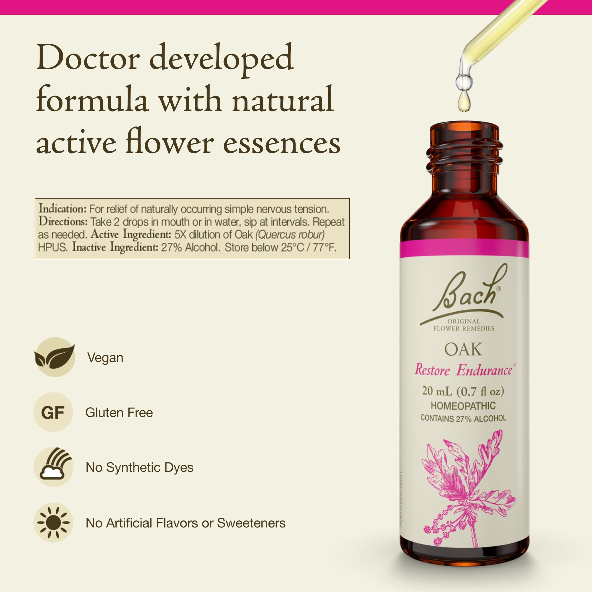 Foto 3 pulgar | Flower Essence Bach Original Flower Remedies De Roble  20 Ml - Venta Internacional.