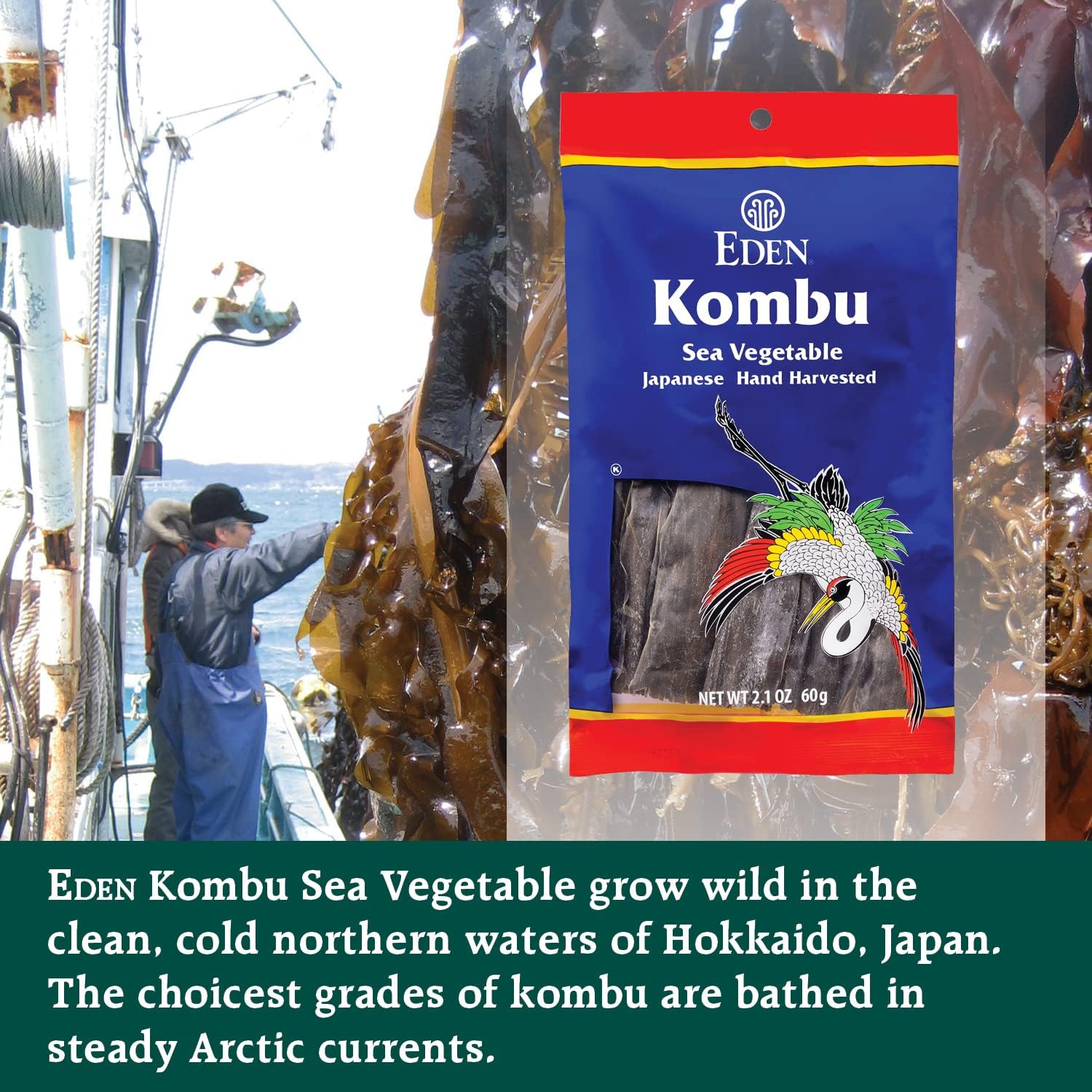 Foto 7 pulgar | Vegetales Marinos Eden Kombu Wild Japoneses Cosechados A Mano  60 G - Venta Internacional.