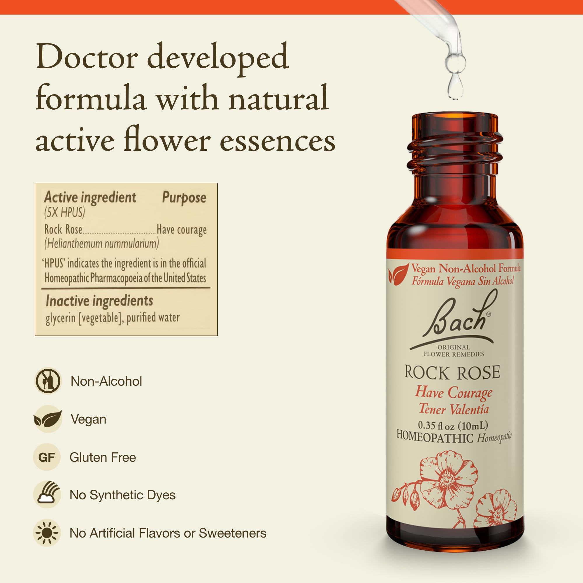 Foto 3 pulgar | Esencia Floral Bach Original Rock Rose  10 Ml  Sin Alcohol - Venta Internacional.