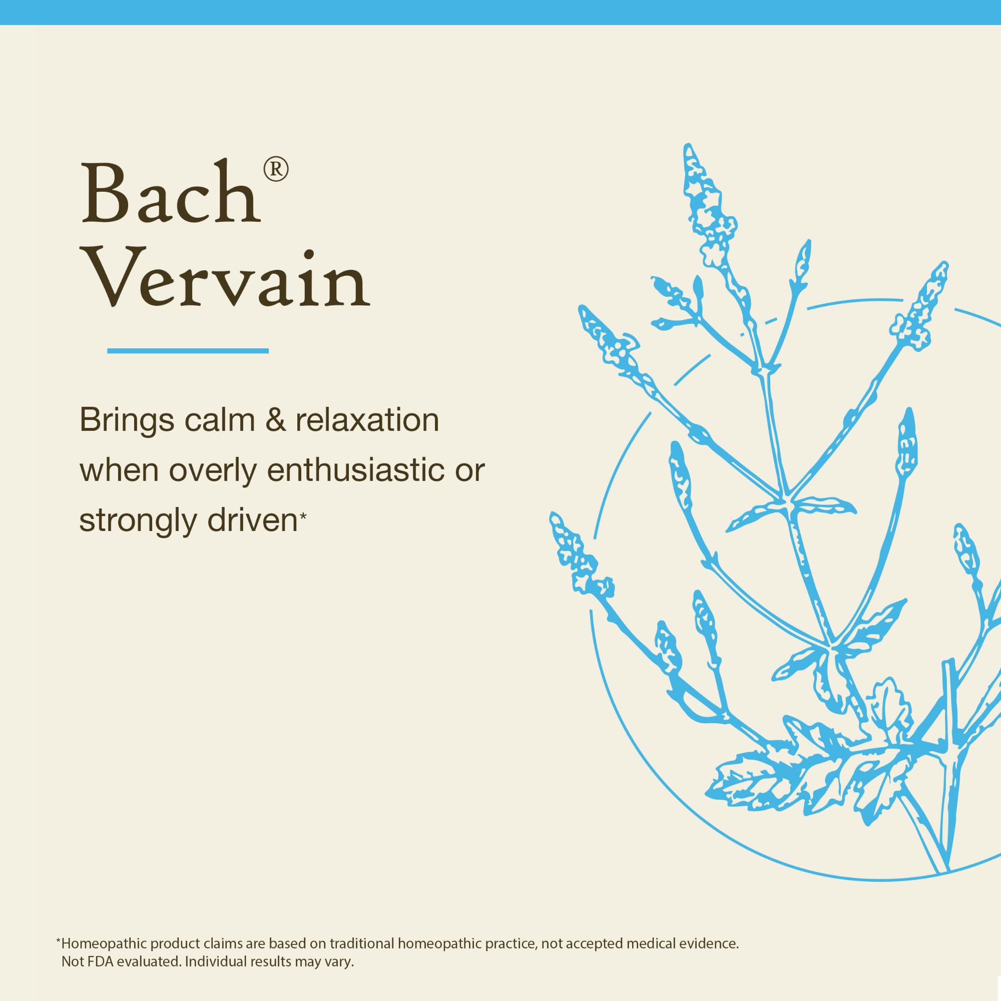 Foto 4 pulgar | Fórmula Sin Alcohol De Flower Essence Bach Original Vervain De 10 Ml - Venta Internacional.