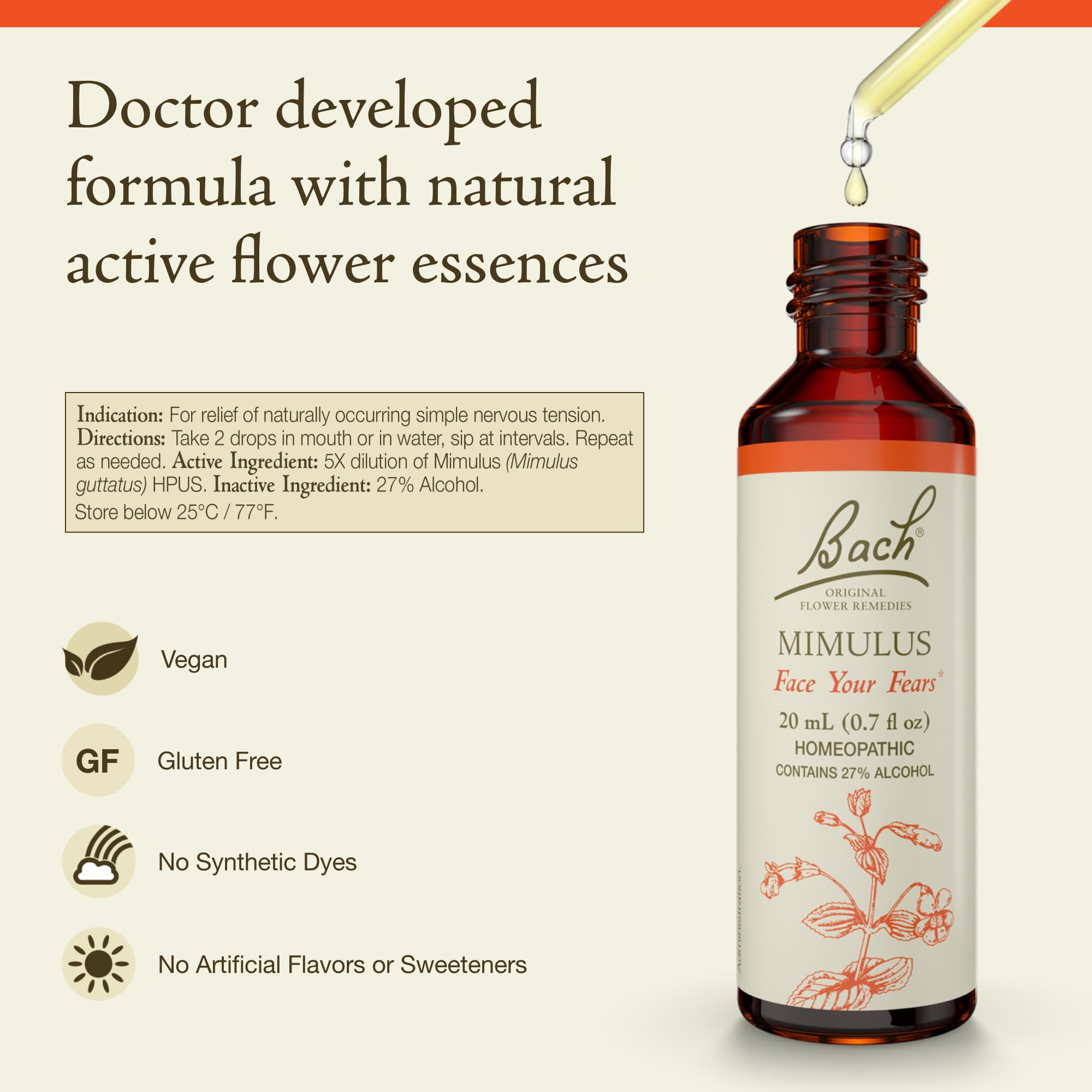 Foto 3 pulgar | Esencia Floral Bach Original Mimulus  20 Ml  Vegana  Sin Gluten - Venta Internacional.