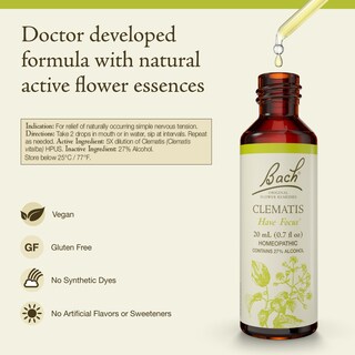 Foto 2 | Esencia Floral Original De Bach Remedios Florales Para Clemátides 20 Ml - Venta Internacional.