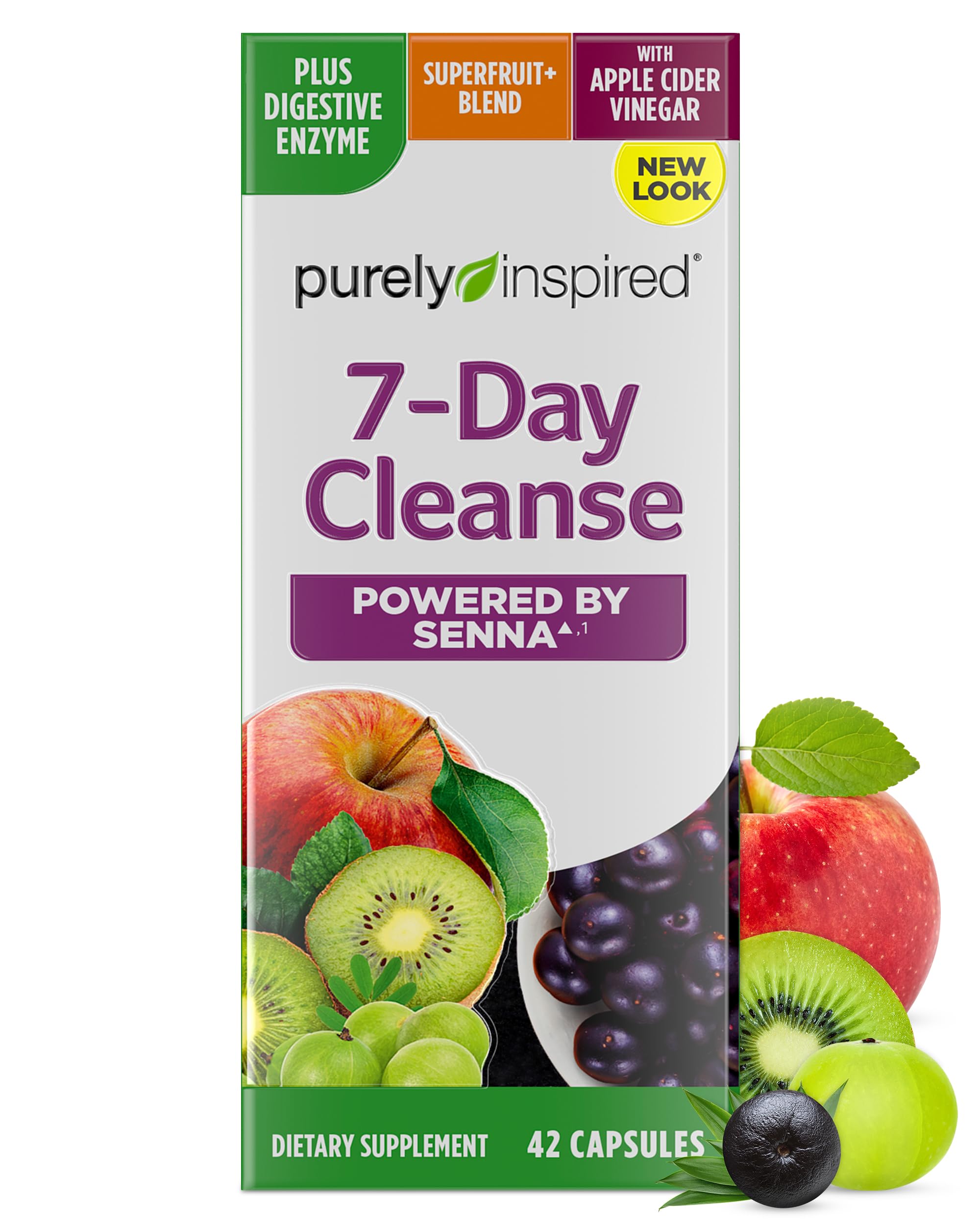 Detox Cleanse Purely Inspired  7 Días Con Hoja De Sen  42 Cápsulas - Venta Internacional.