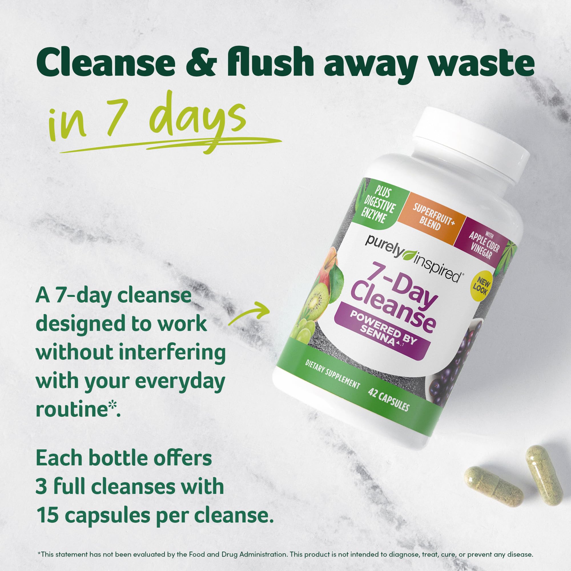 Foto 3 pulgar | Detox Cleanse Purely Inspired  7 Días Con Hoja De Sen  42 Cápsulas - Venta Internacional.