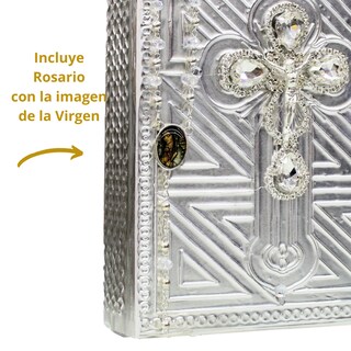 Foto 3 | Biblia Boda Matrimonio Repujado Cristo Ag + Rosario Cristal