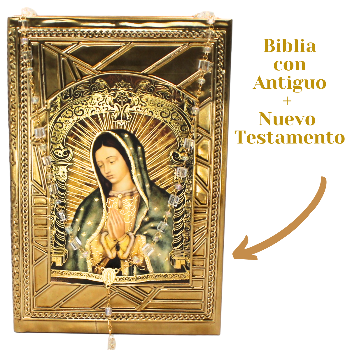 Foto 4 pulgar | Biblia Boda Matrimonio Virgen Guadalupe Cc Busto + Incluye Rosario