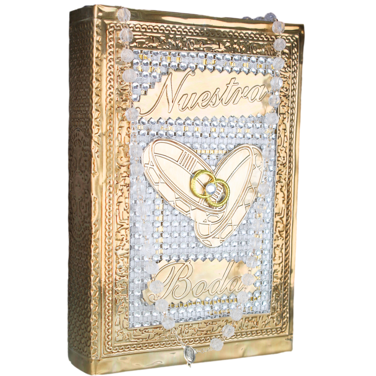 Foto 2 pulgar | Biblia Boda Libro Matrimonio Repujado Incluye Rosario Anillos