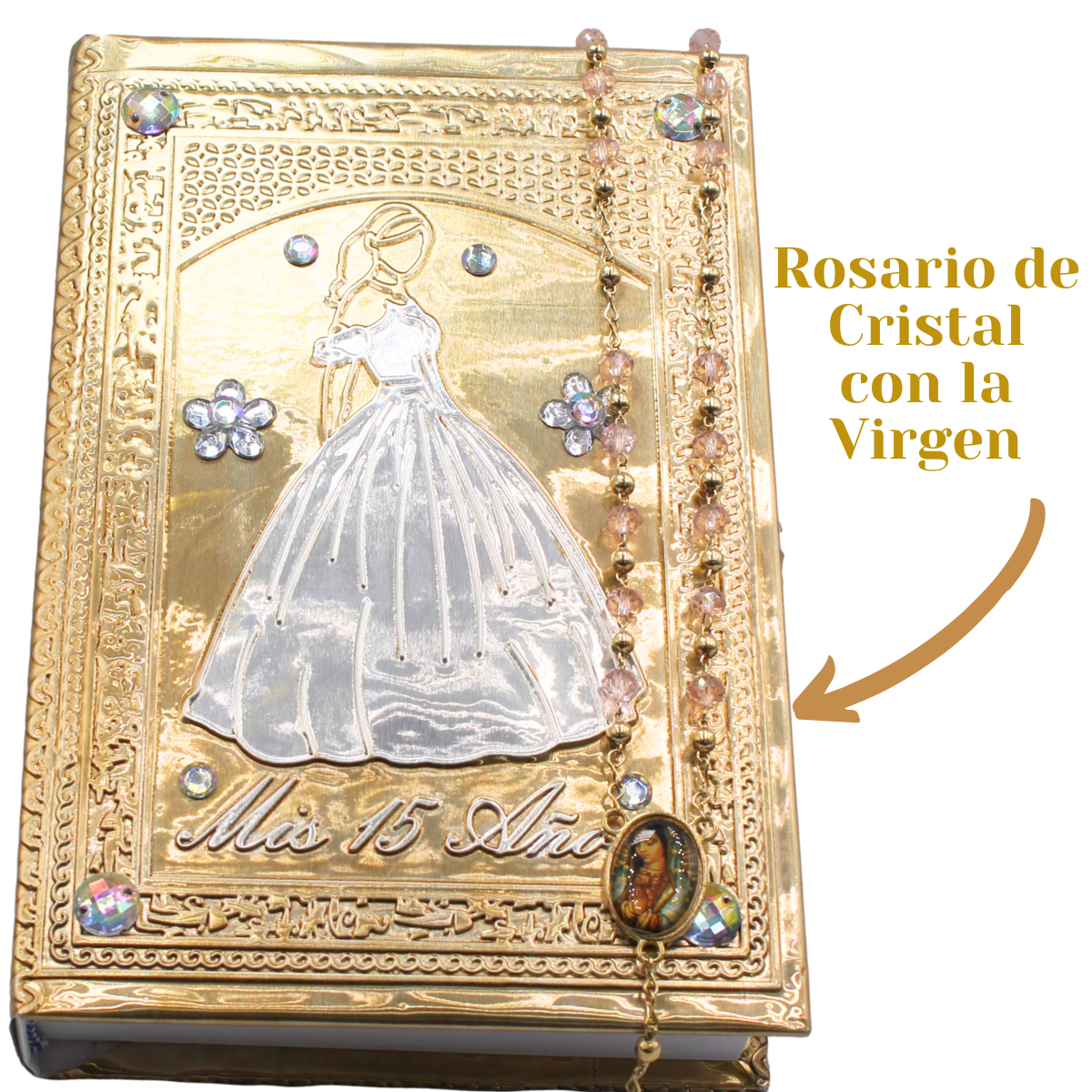 Foto 3 | Biblia Libro + Rosario Quinceañera Recuerdo 15 Años Muneq Cc