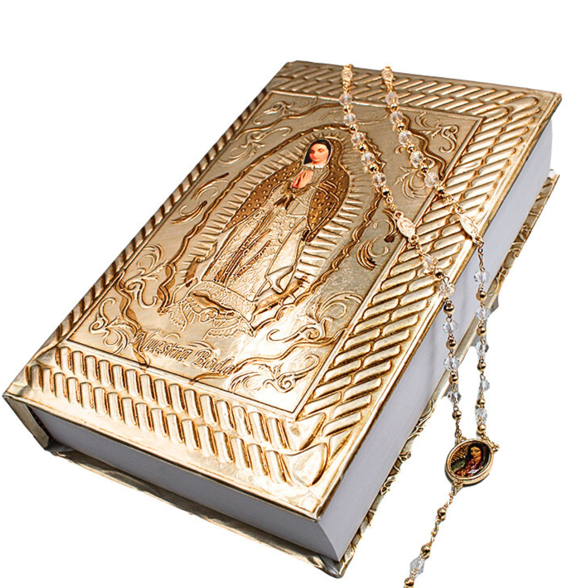 Foto 1 | Biblia Boda Matrimonio Repujado Oro + Rosario Cristal Avox