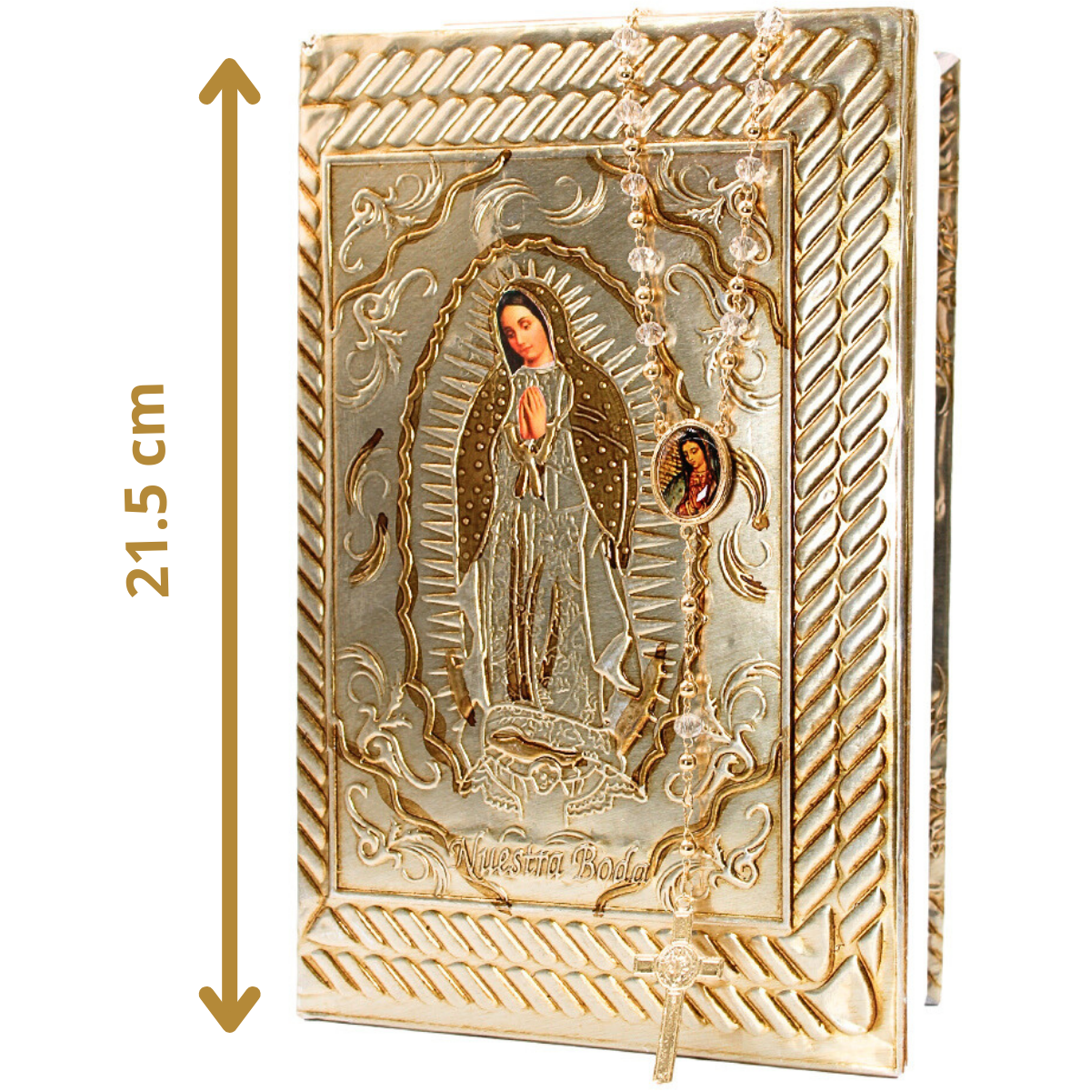 Foto 3 pulgar | Biblia Boda Matrimonio Repujado Oro + Rosario Cristal Avox