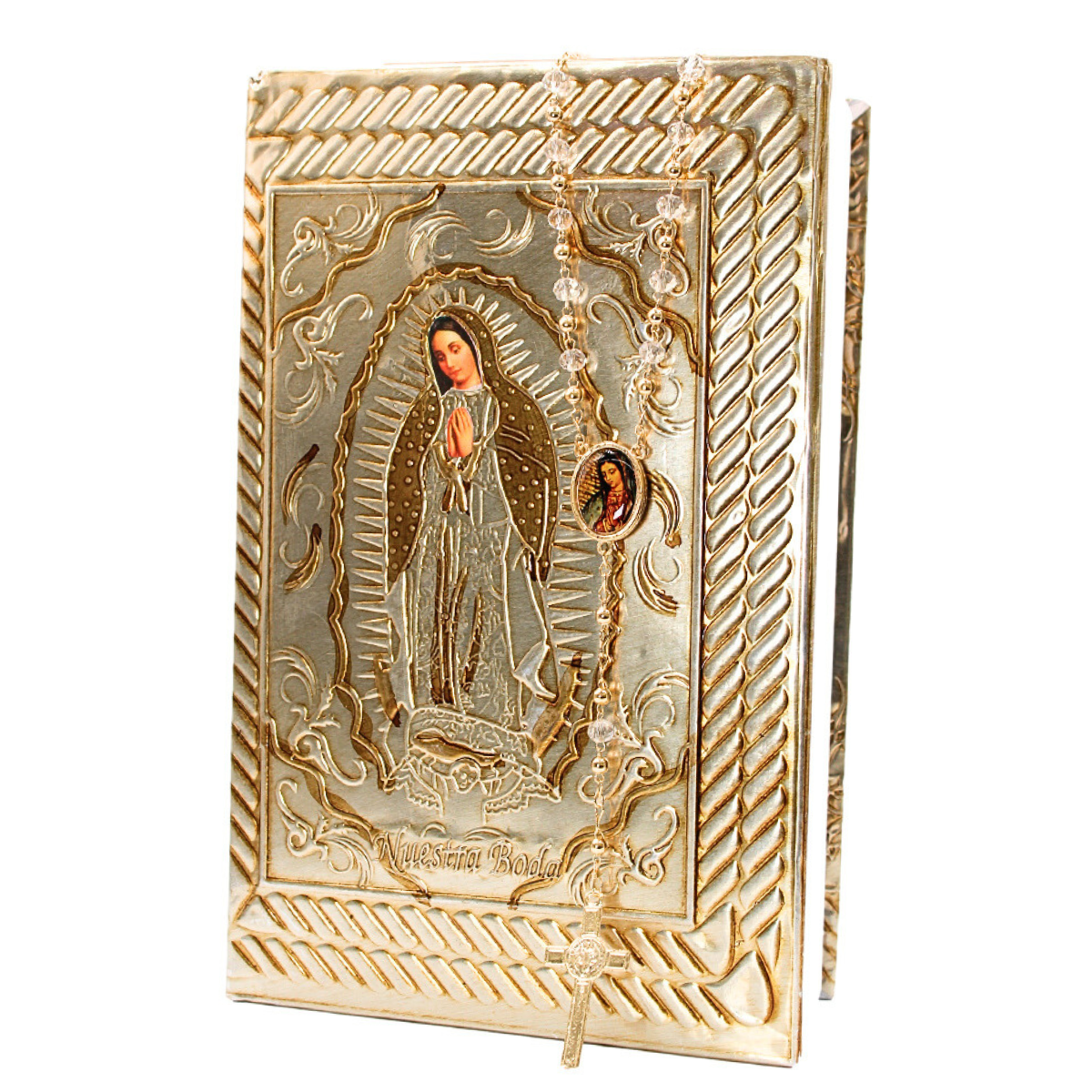 Foto 5 | Biblia Boda Matrimonio Repujado Oro + Rosario Cristal Avox