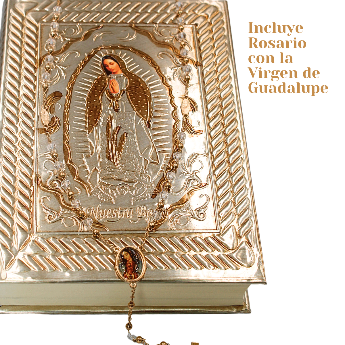 Foto 4 pulgar | Biblia Boda Latinoamericana Virgen Letra Grande + Rosario