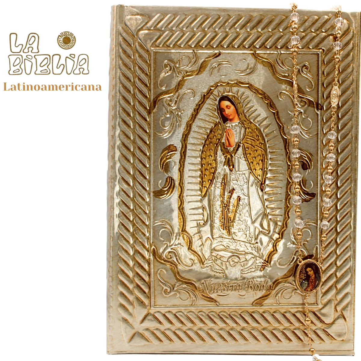 Foto 5 pulgar | Biblia Boda Latinoamericana Virgen Letra Grande + Rosario