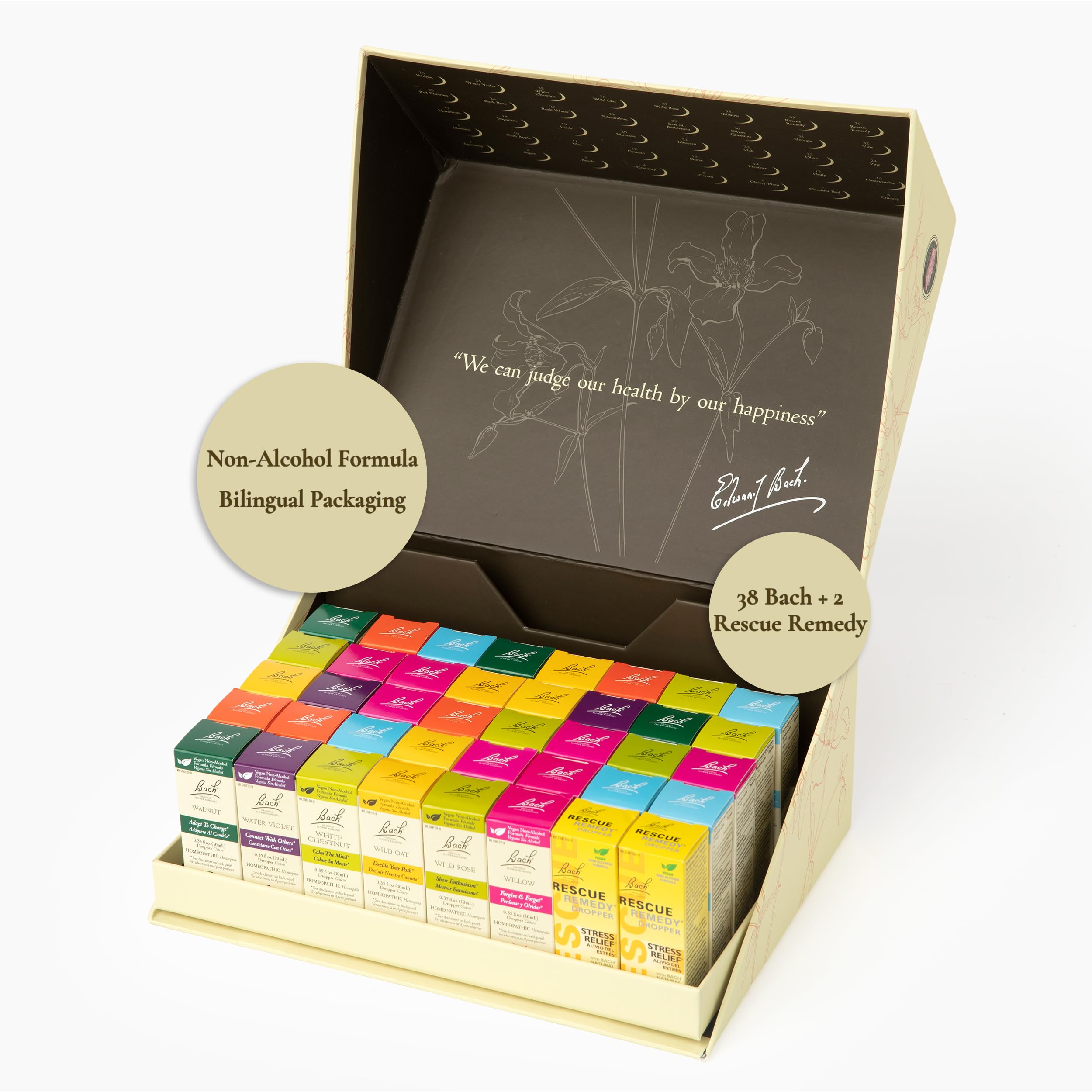 Foto 1 | Set De Remedios Florales Bach Original 38 + 2 Goteros Rescue De 10 Ml - Venta Internacional.