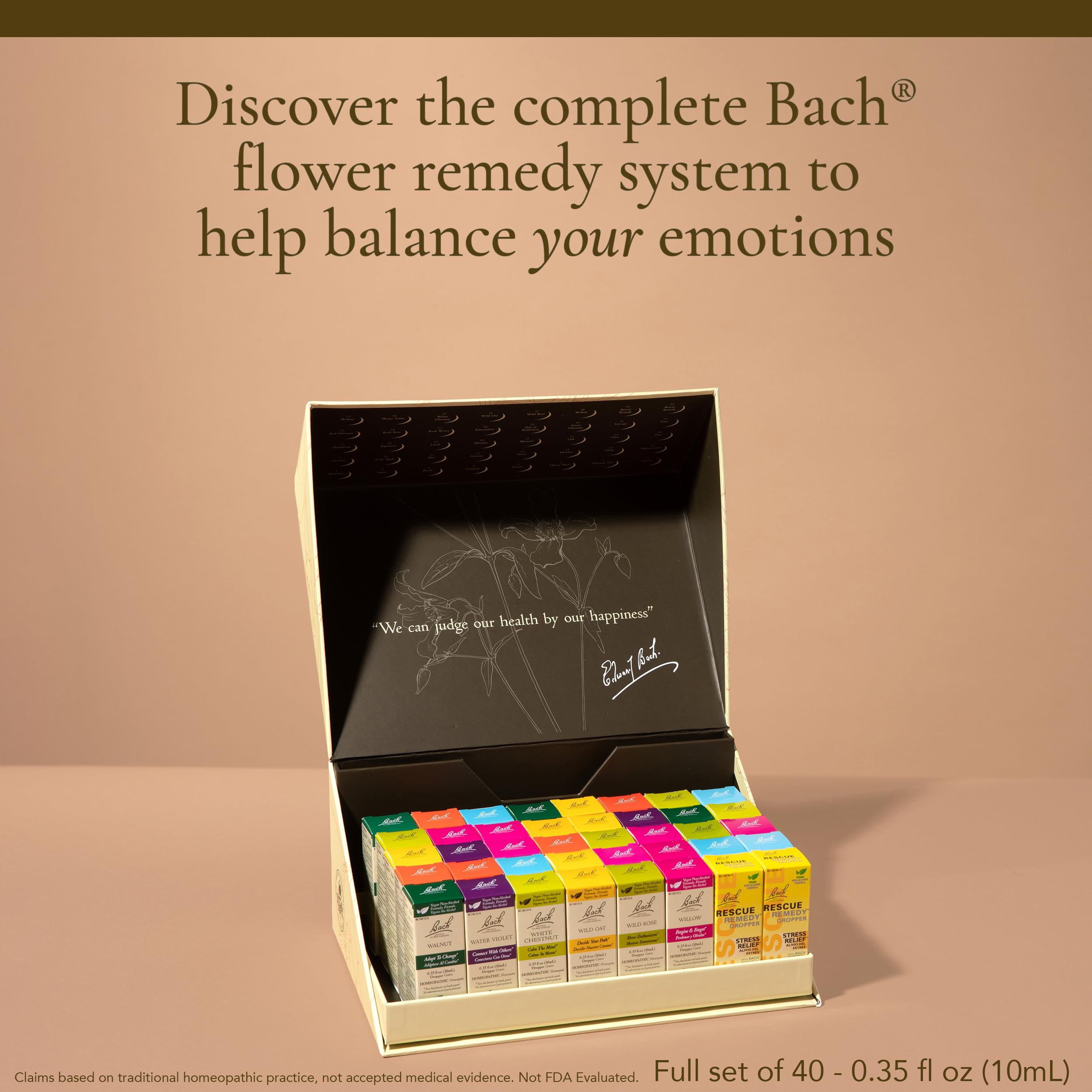 Foto 2 | Set De Remedios Florales Bach Original 38 + 2 Goteros Rescue De 10 Ml - Venta Internacional.