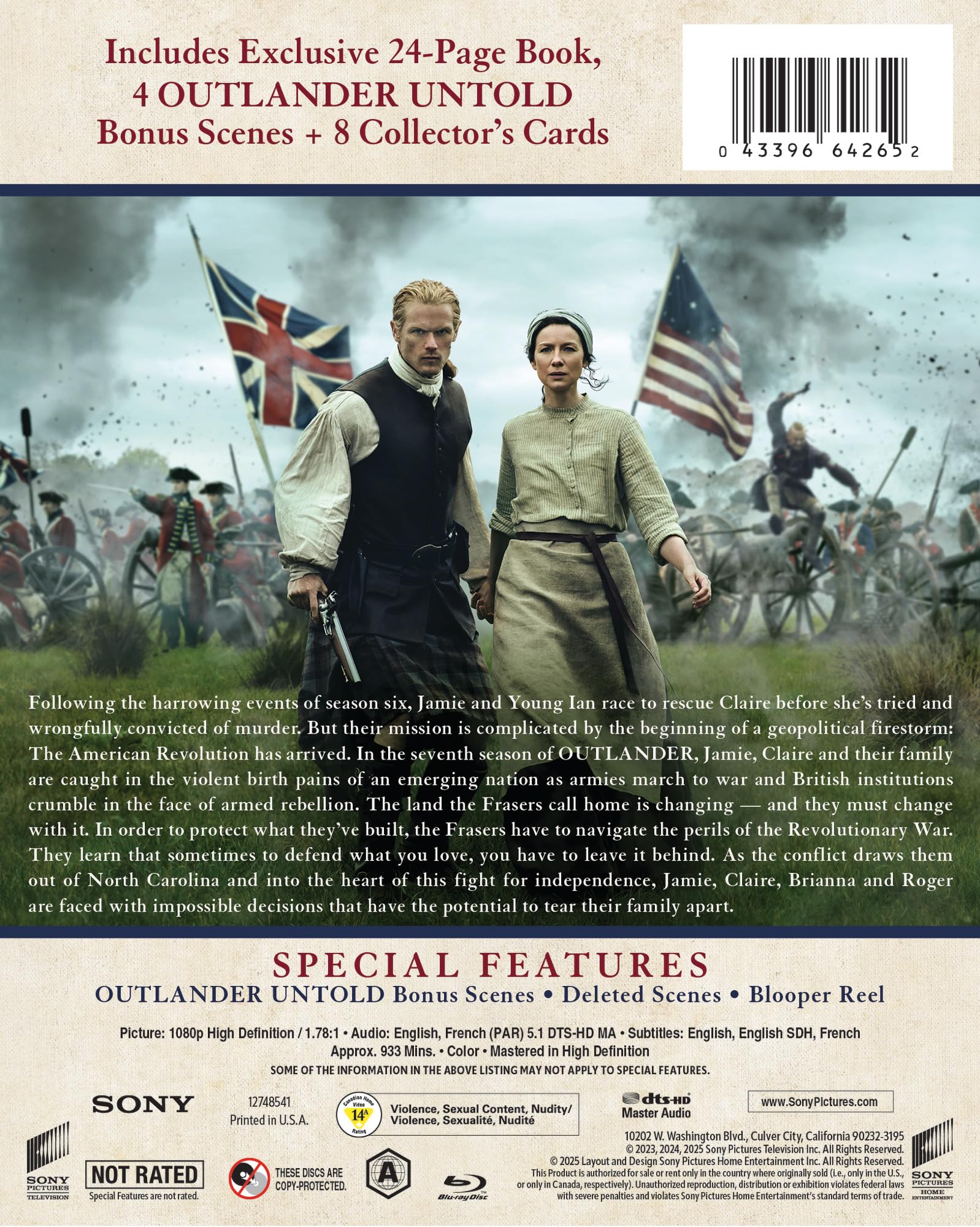Foto 4 pulgar | Serie De Tv Outlander (2014) Temporada 07 Blu-ray + Digital - Venta Internacional.
