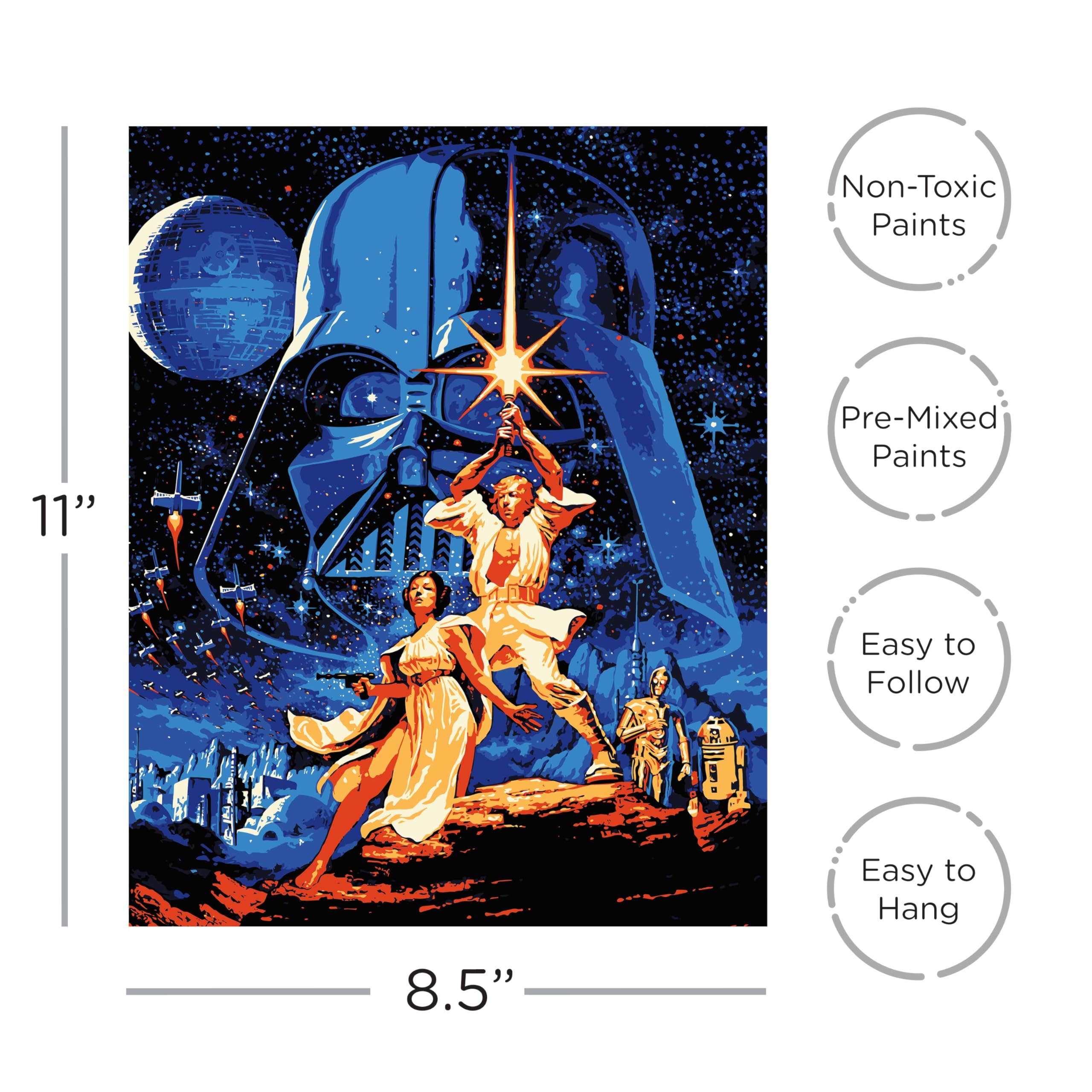Foto 2 | Kit De Pintura Por Números Aquarius Star Wars A New Hope Art - Venta Internacional.