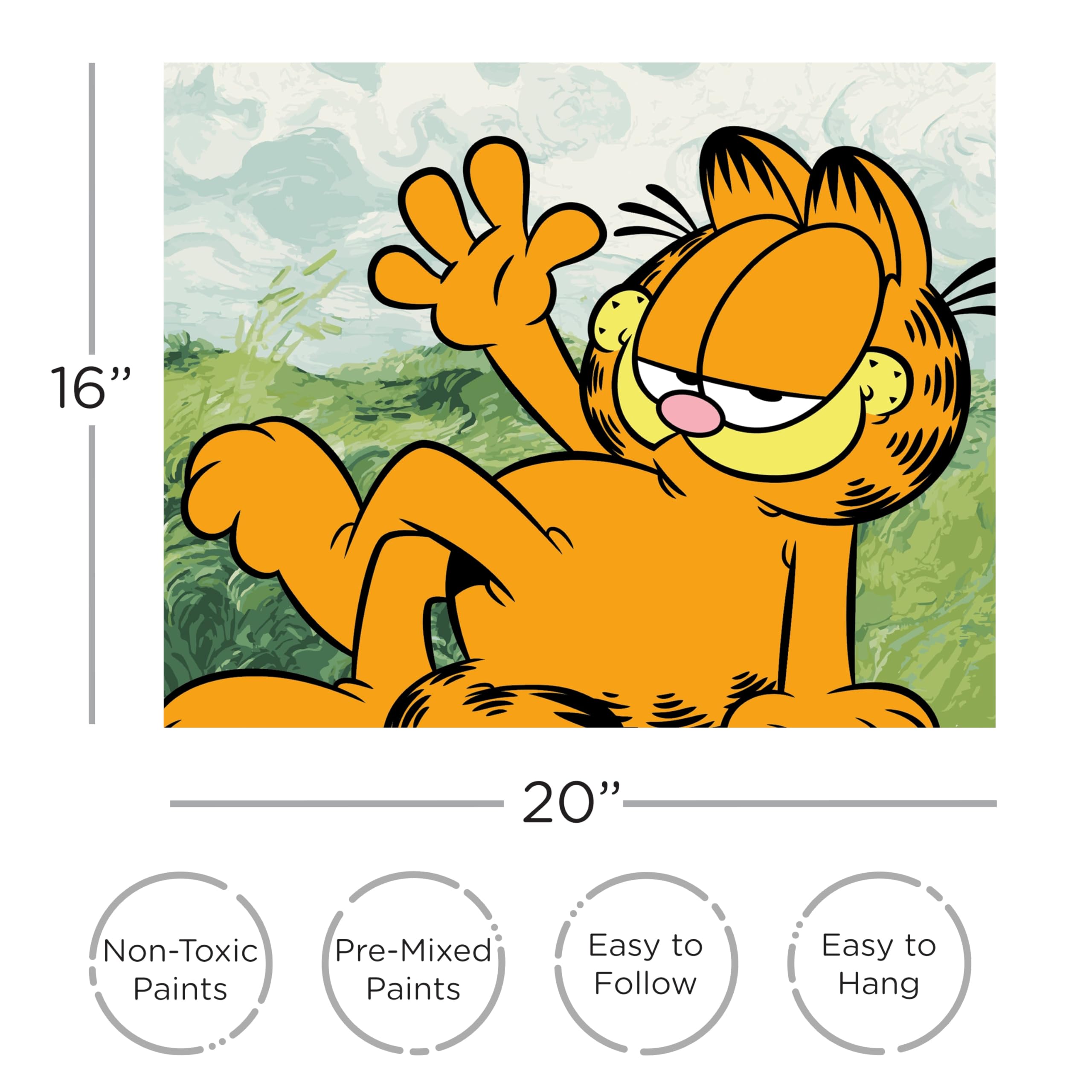 Foto 2 | Kit De Pintura Aquarius Garfield Art By Numbers Con Lienzo De 40 X 50 Cm - Venta Internacional.