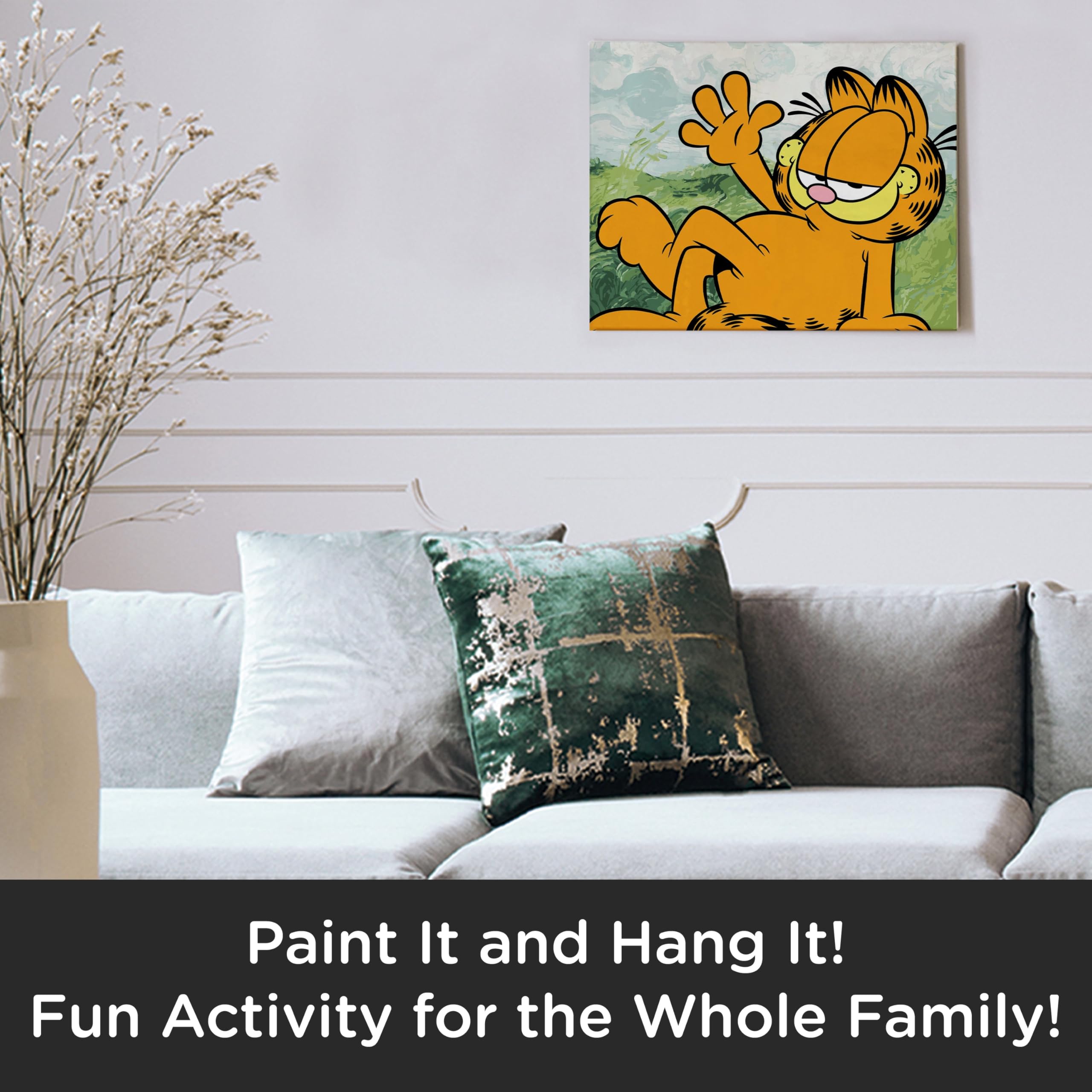 Foto 5 | Kit De Pintura Aquarius Garfield Art By Numbers Con Lienzo De 40 X 50 Cm - Venta Internacional.