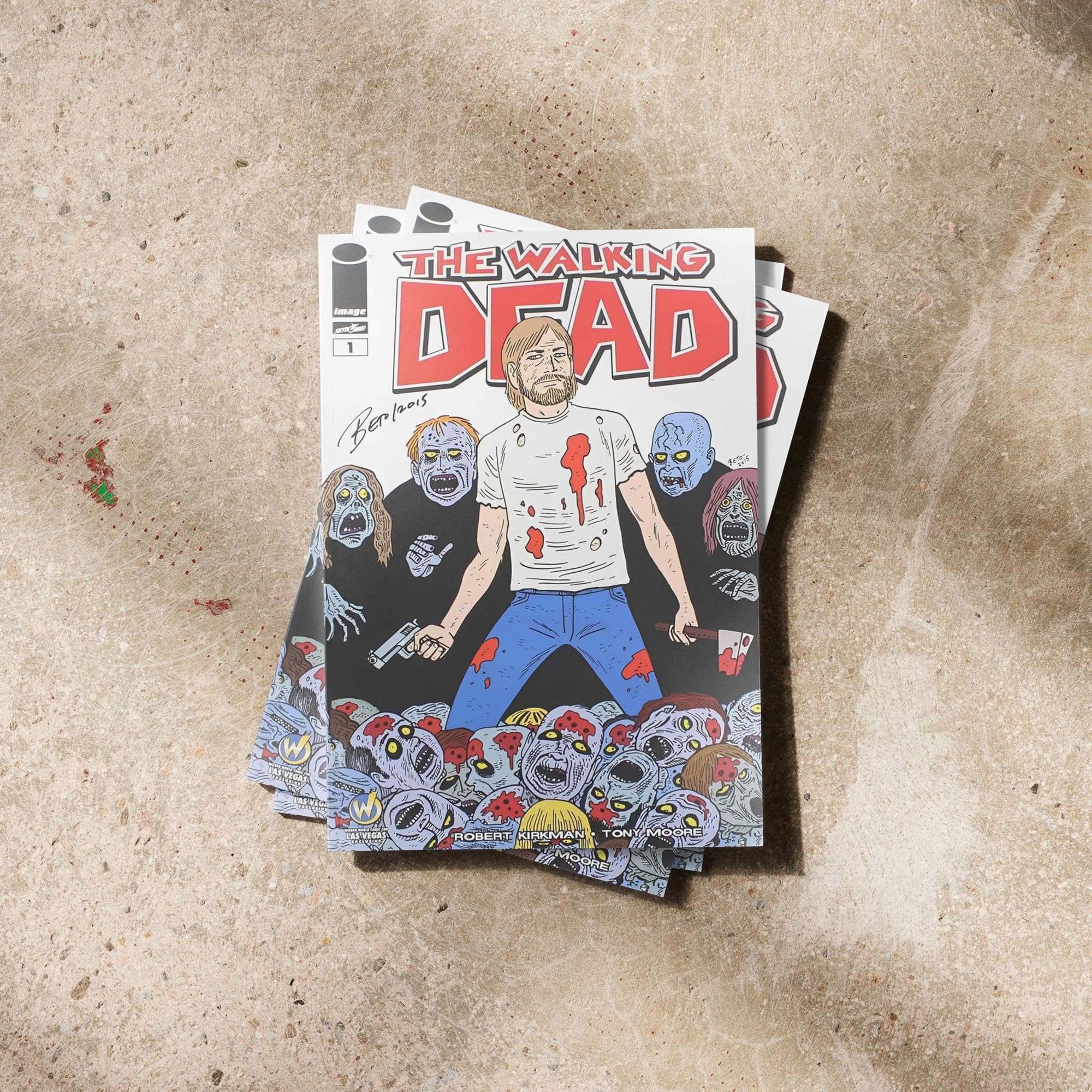 Foto 3 pulgar | Cómic The Walking Dead #1 Ww Vegas En Exclusiva Firmado - Venta Internacional.