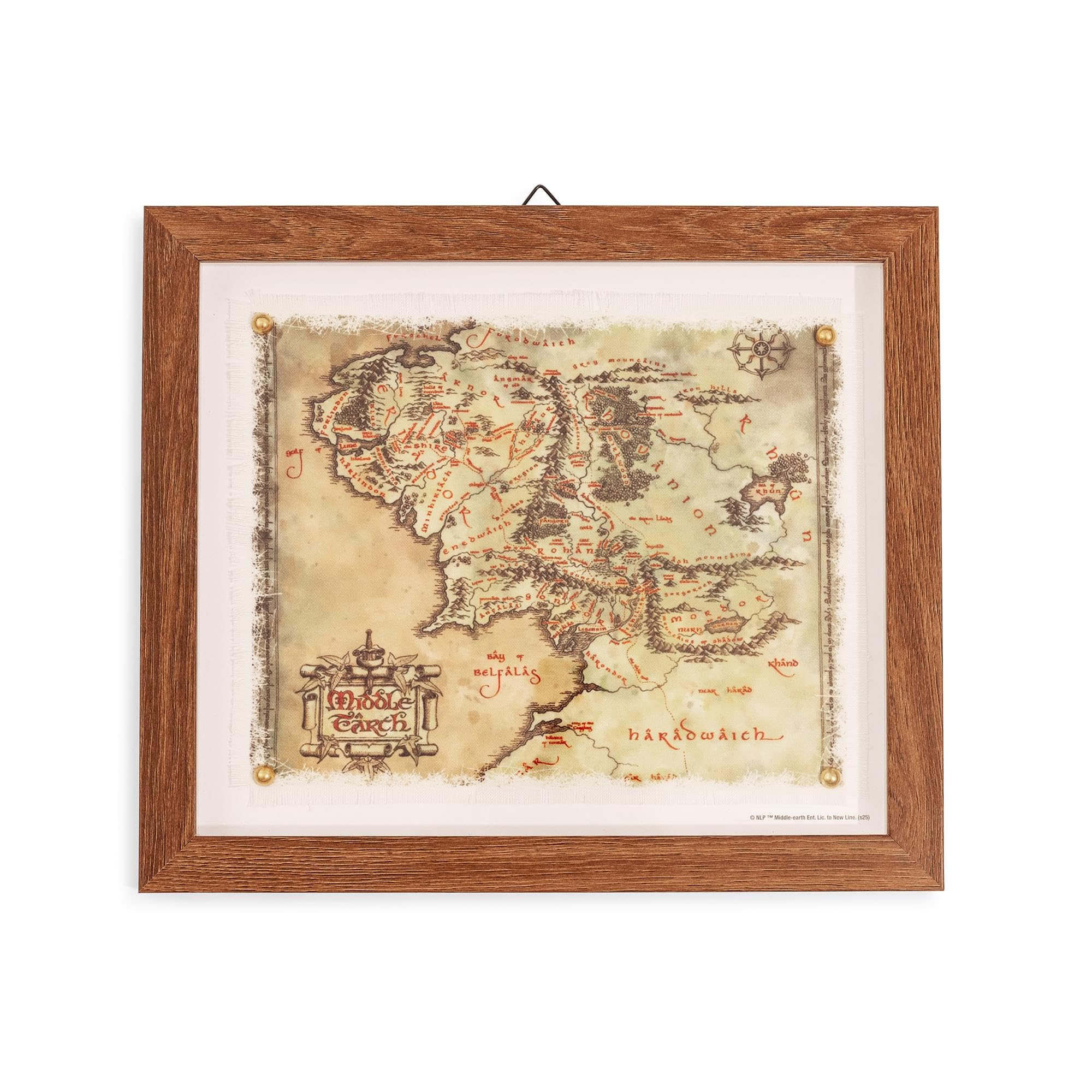Lienzo Decorativo El Señor De Los Anillos  Mapa De La Tierra Media  35 X 30 Cm - Venta Internacional.