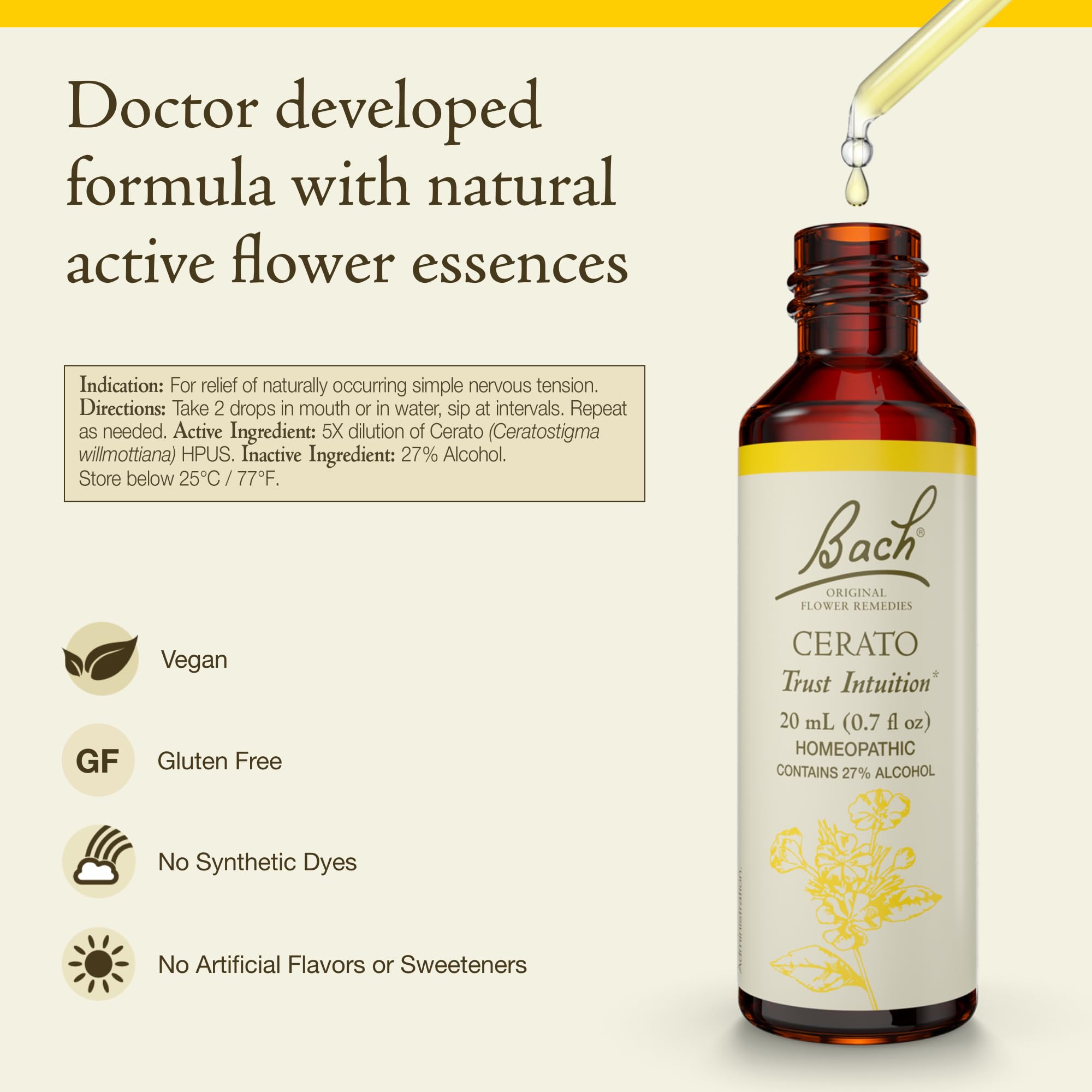 Foto 3 pulgar | Esencia De Flores Bach Original Cerato  20 Ml  Vegano  Sin Gluten - Venta Internacional.