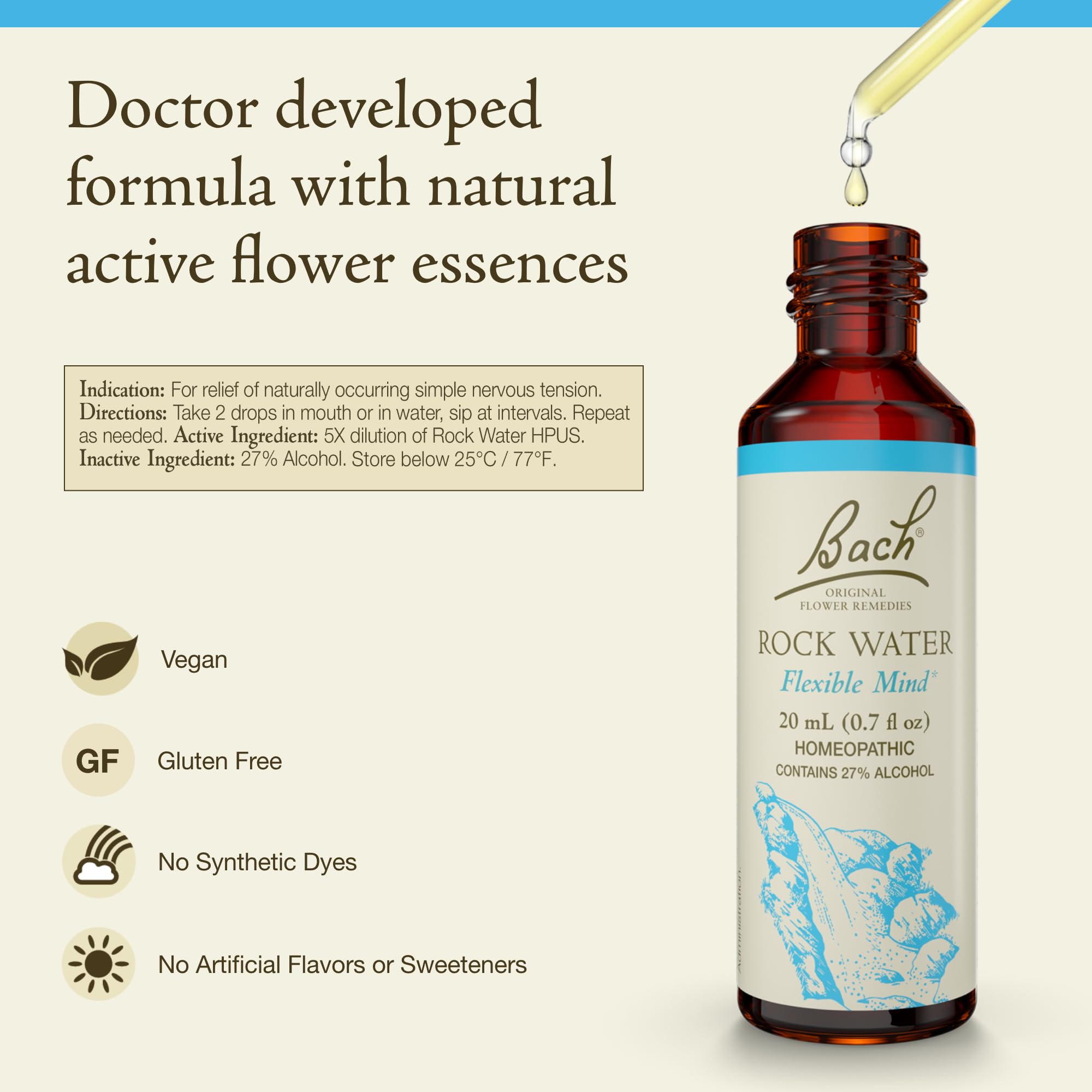Foto 3 pulgar | Agua De Roca Original De Flower Essence Bach  20 Ml  Vegana - Venta Internacional.