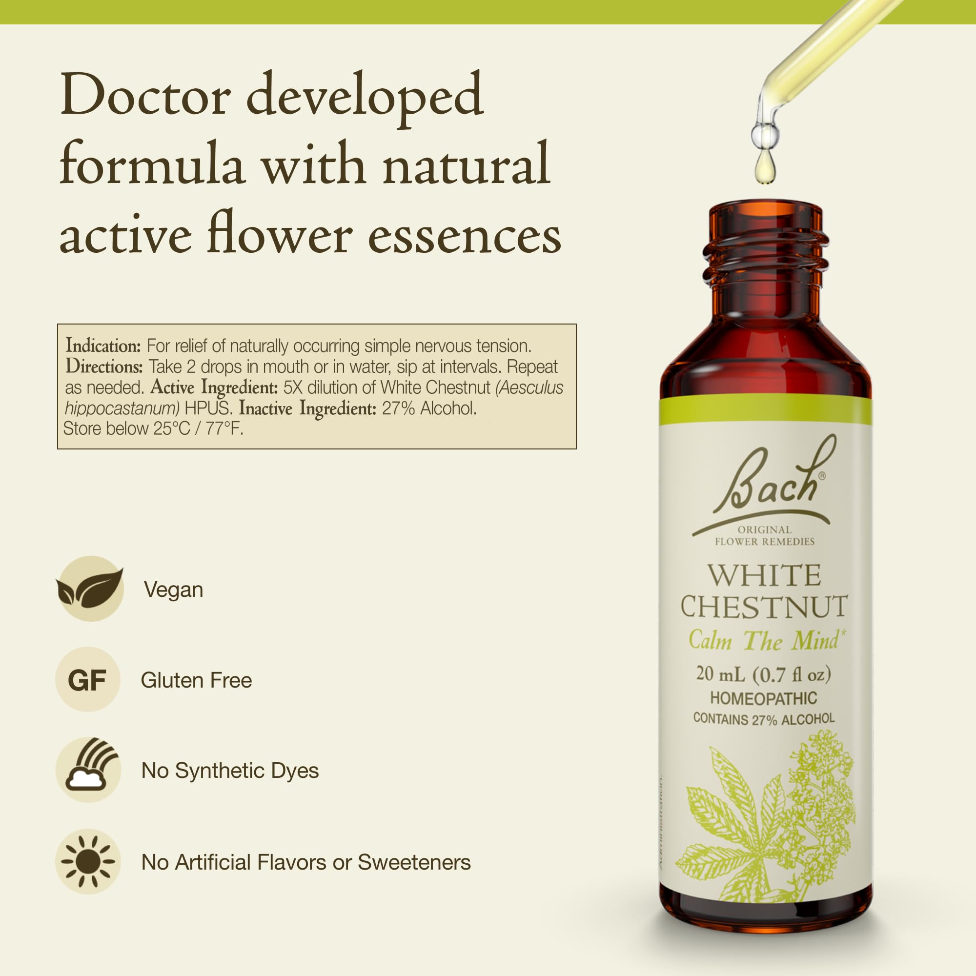 Foto 3 pulgar | Flower Essence Bach White Chestnut 20 Ml  Vegano  Sin Gluten - Venta Internacional.