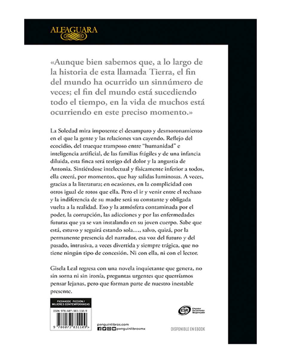 Foto 2 | Libro La Soledad en Tres Actos Editorial Alfaguara Autor Gisela Leal