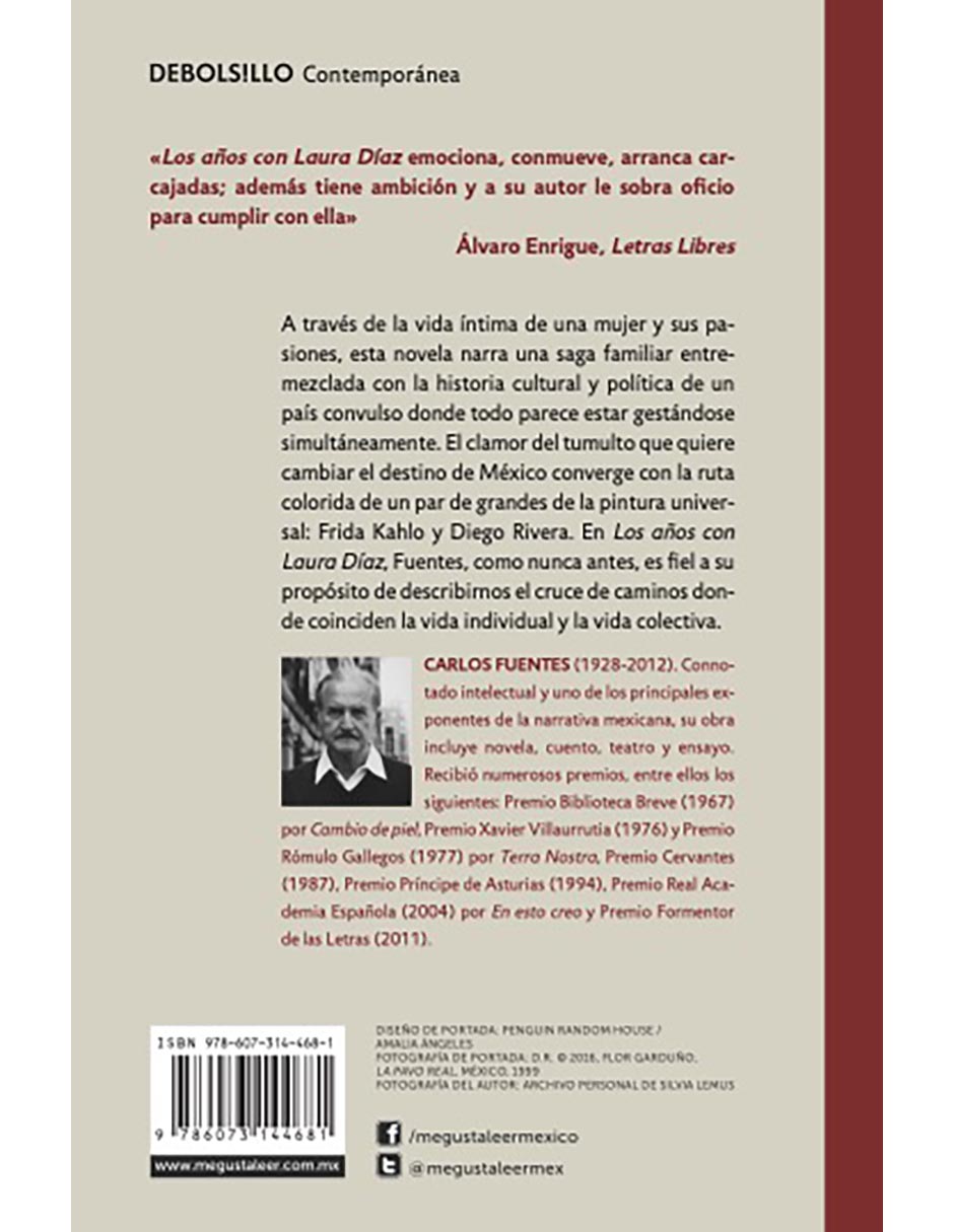 Foto 3 pulgar | Libro Los Años con Laura Díaz Editorial Debolsillo Autor Carlos Fuentes