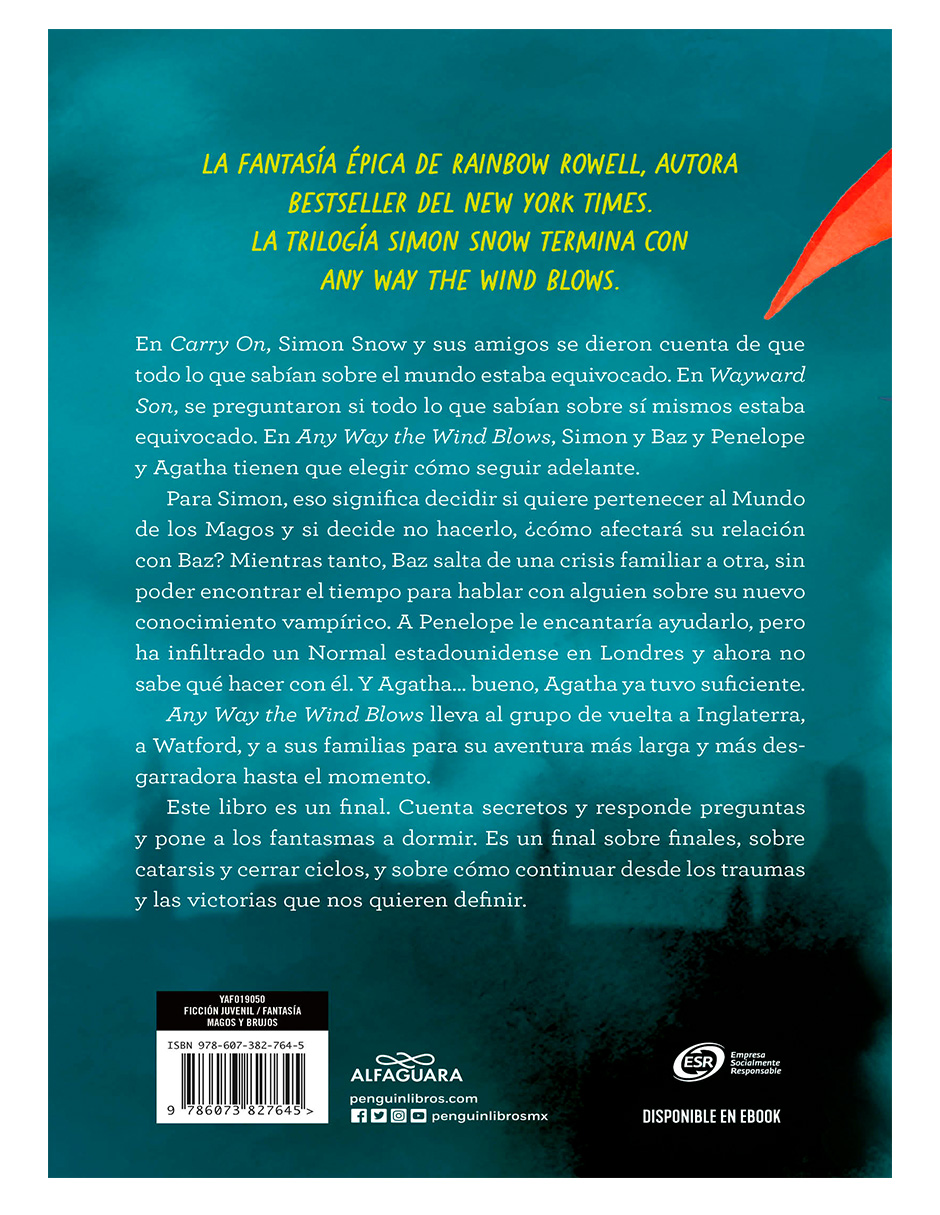 Foto 3 pulgar | Libro Any Way The Wind Blows Editorial Alfaguara  Autor Rowell Rainbow