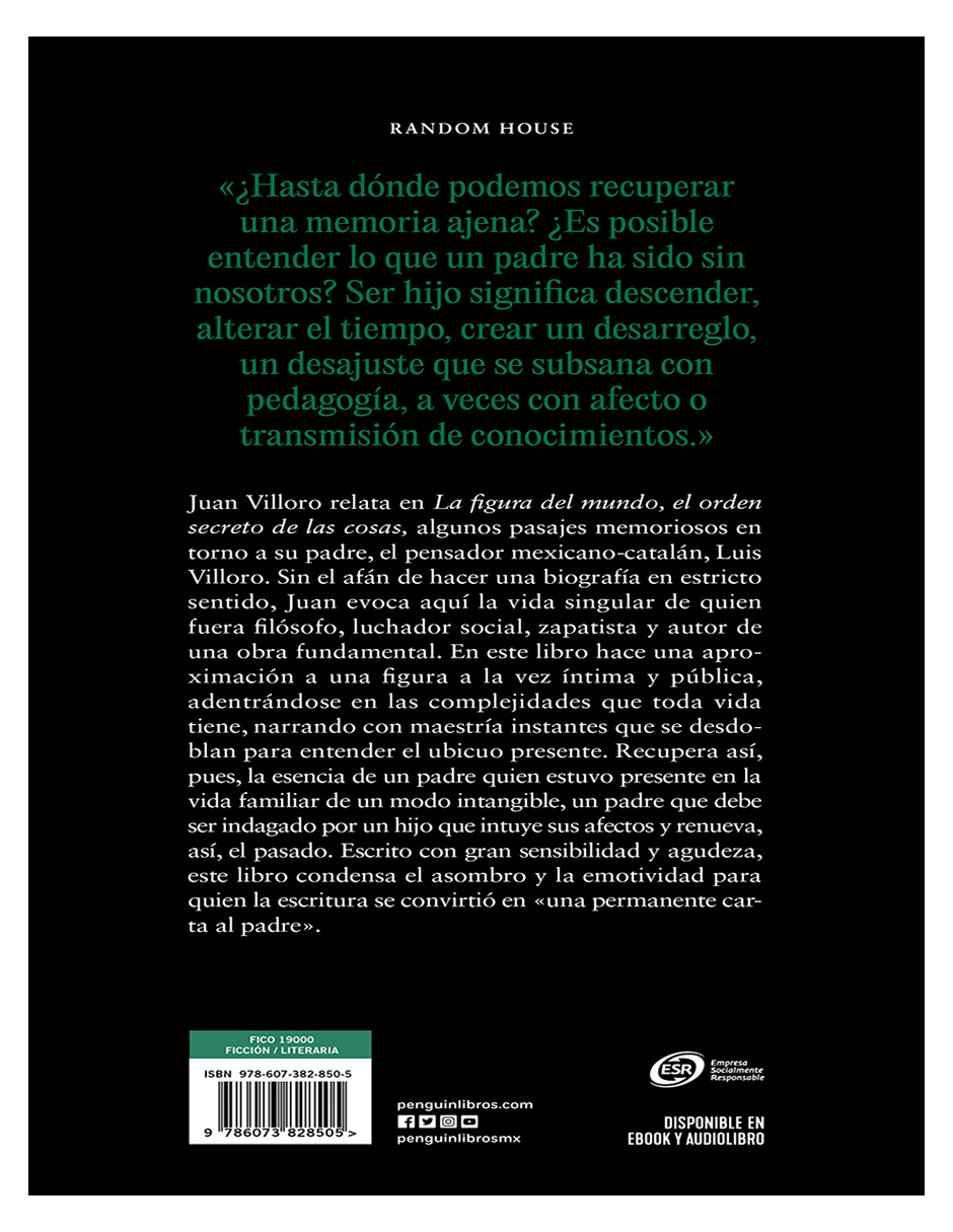 Foto 3 pulgar | Libro La Figura Del Mundo Autor Juan Villoro Editorial Random House