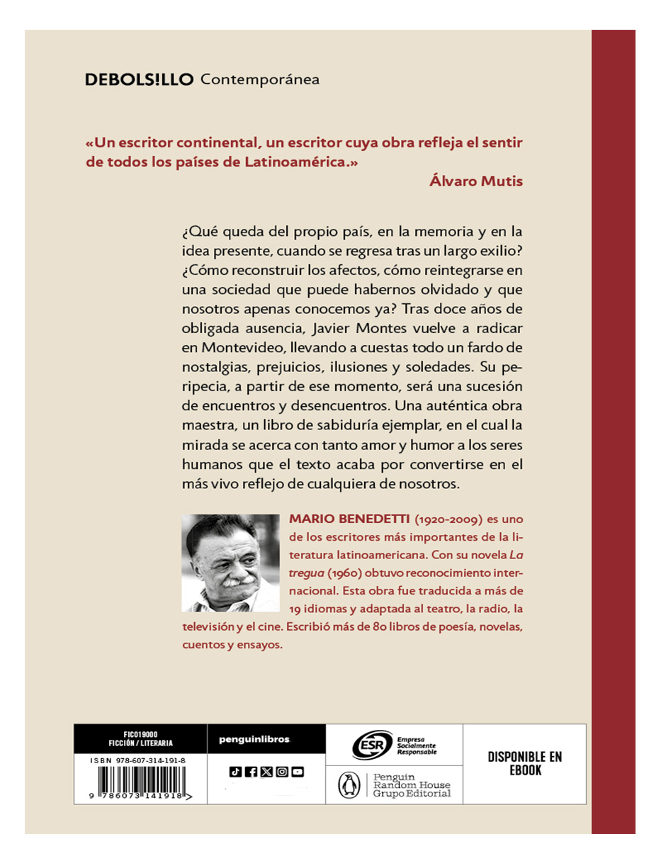 Foto 3 pulgar | Libro Andamios  Editorial Debolsillo Autor  Mario Benedetti