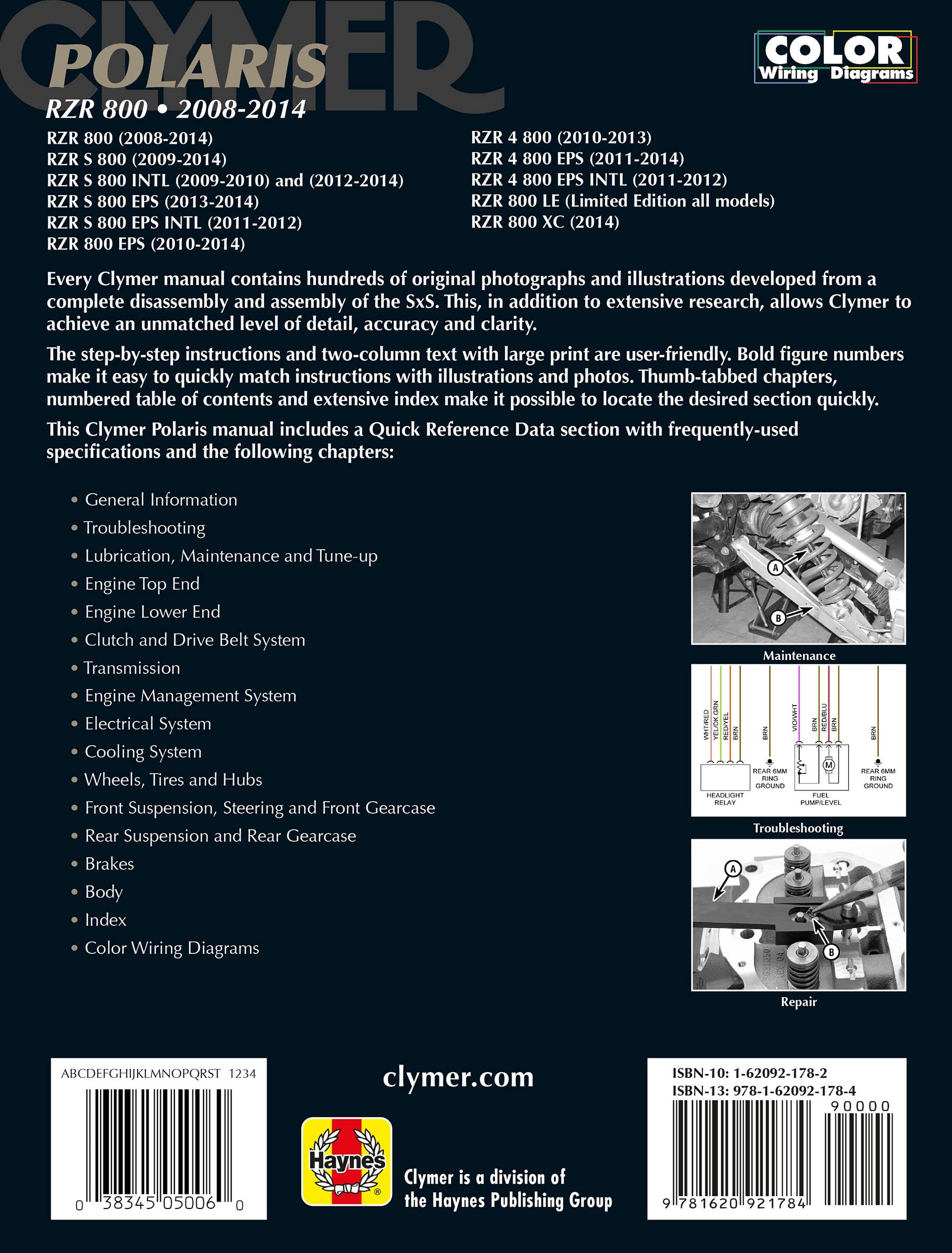 Foto 2 | Mantenimiento Y Reparación De Book Clymer Polaris Rzr 800 2008-2014 - Venta Internacional.