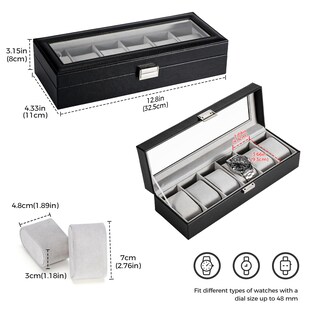 Foto 5 | Estuche Procase Negro para Relojes-Venta Internacional