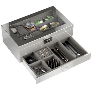 Foto 1 | Joyero Procase 6 Ranuras Con Acabado Lacado Para Hombre, Color Gris - Venta Internacional.