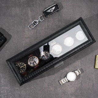 Foto 2 | Estuche Expositor Para Relojes Watch Box Procase De 6 Ranuras Con Cajón Tipo Lagarto - Venta Internacional.