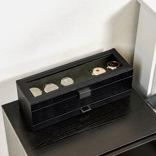 Foto 6 | Estuche Expositor Para Relojes Watch Box Procase De 6 Ranuras Con Cajón Tipo Lagarto - Venta Internacional.