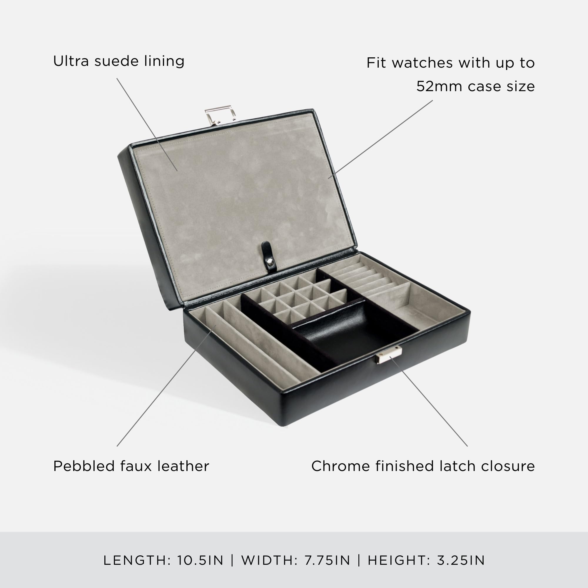 Foto 4 | Caja De Relojes Wolf Heritage Para 4 Relojes Con Aparcacoches  Color Negro - Venta Internacional.