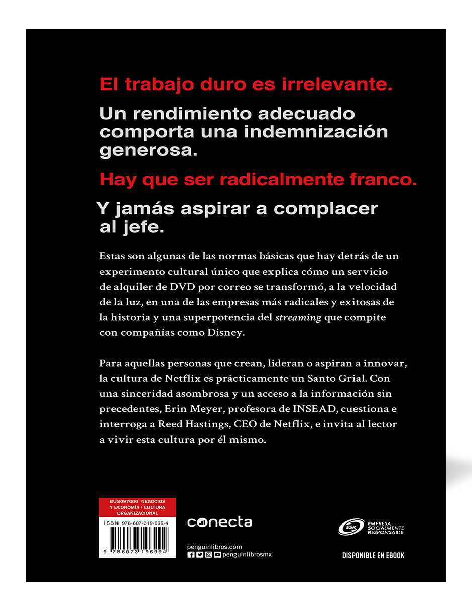 Foto 3 pulgar | Libro Aquí No Hay Reglas Editorial Conecta Autor Erin Meyer  Reed Hastings