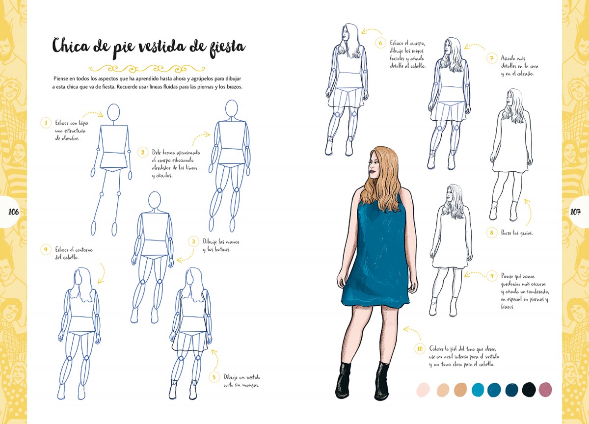 Foto 6 pulgar | Dibujar Personas En 10 Pasosjustin Lecouffe Librero Tapa Blanda