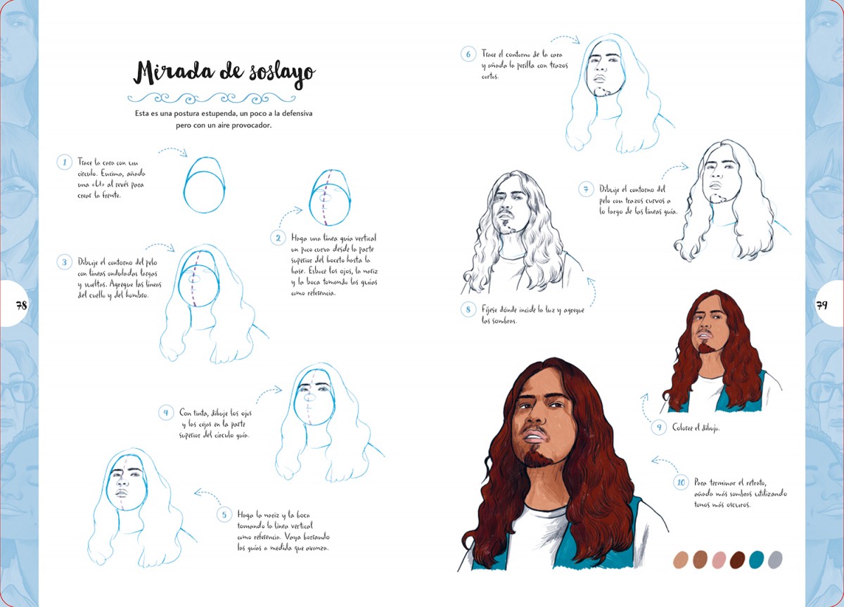 Foto 3 | Dibujar Caras En 10 Pasos Justine Lecouffe Librero Tapa Blanda