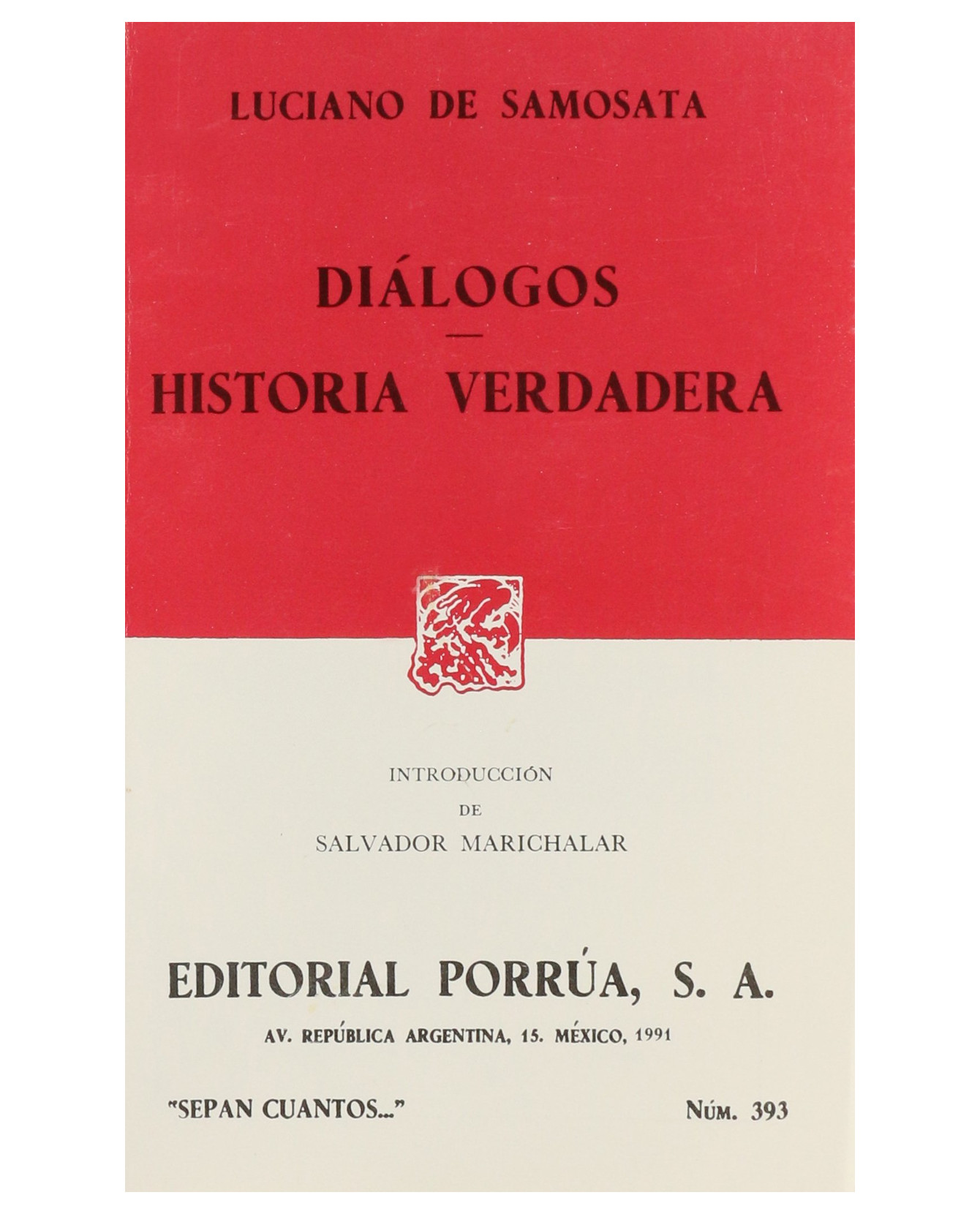 Foto 2 pulgar | Libro Diálogos · Historia Verdadera- Editorial Porrúa - Luciano de Samosata