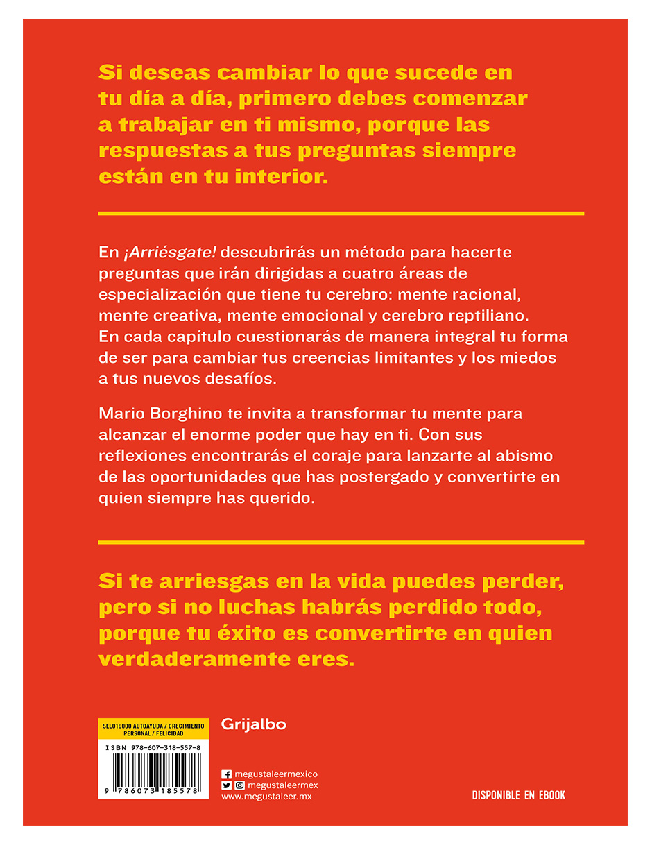 Foto 2 | Libro ¡arriésgate! Preguntas Que Cambiarán Tu Vida Editorial Grijalbo Autor Mario Borghino