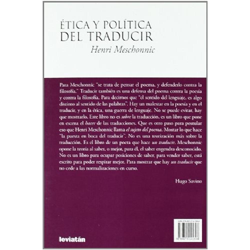 Foto 3 pulgar | Ética Y Política Del Traducir